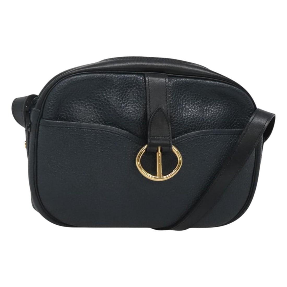 Christian Dior Vintage Unisex Navy Leather Bag: Christian Dior Vintage Unisex Navy Leather Bag Vintage Christian Dior leather item in navy, designed for unisex use. It is made in France and measures 24 cm x 18 cm x 4 cm. The piece is described as b