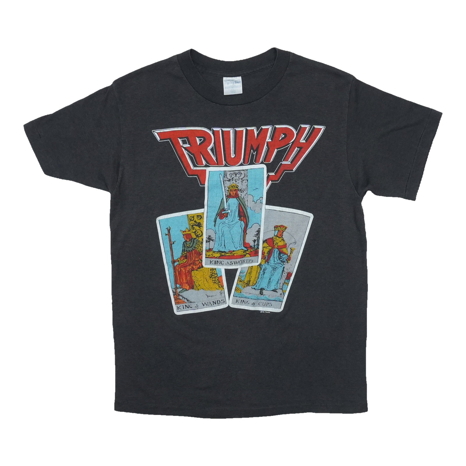 Vintage 1986 Triumph Sport Of Kings black tour T shirt: Vintage 1986 Triumph Sport Of Kings black tour T shirt Original vintage 1986 Triumph Sport Of Kings Tour shirt. This rare tee is described as a true vintage piece, not a modern reproduction, and is in