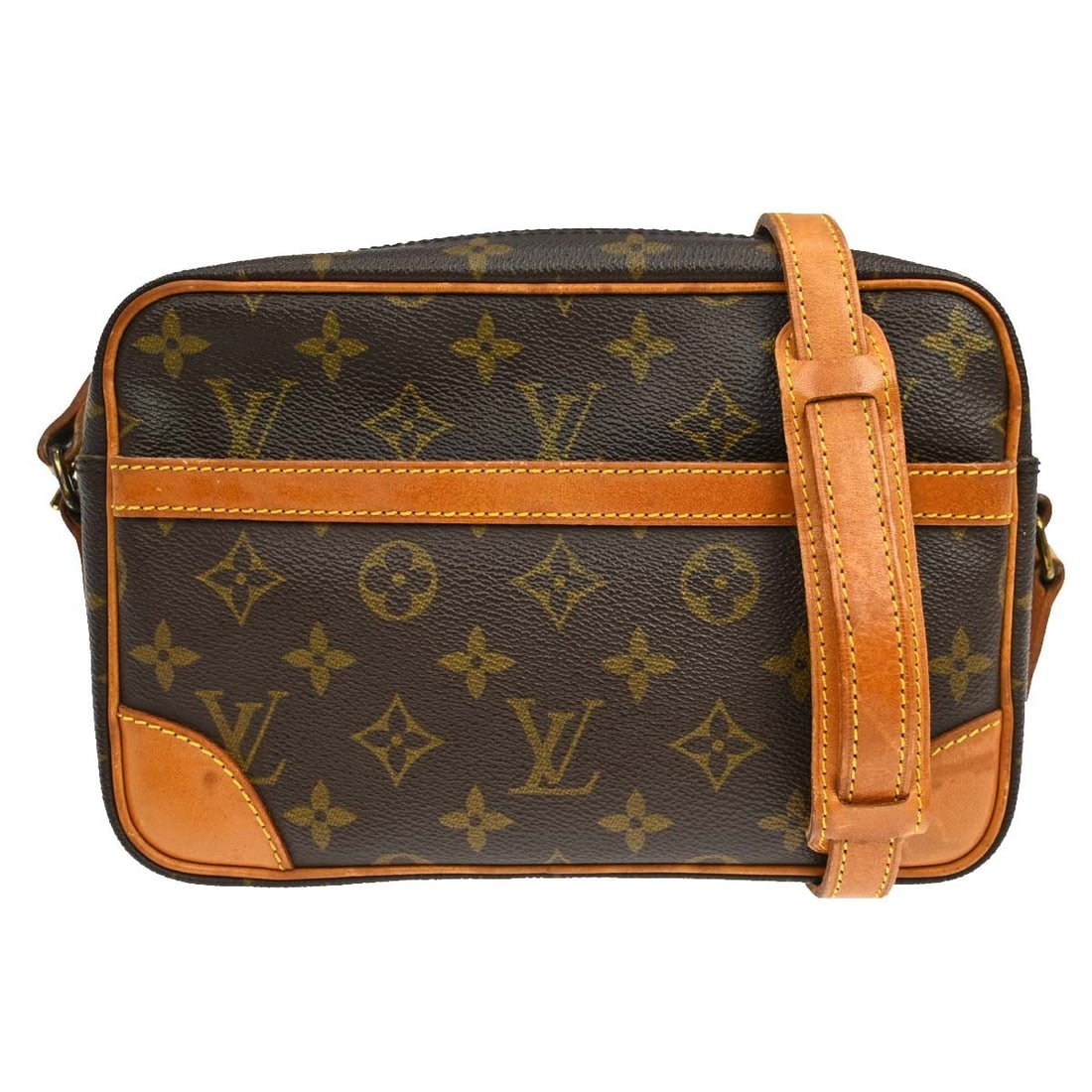 Louis Vuitton Trocadero 24 Monogram Crossbody Shoulder Bag M51276: Louis Vuitton Trocadero 24 Monogram Crossbody Shoulder Bag M51276 Vintage Louis Vuitton Trocadero 24 shoulder bag in brown Monogram canvas with leather trim and an adjustable crossbody strap. This zip