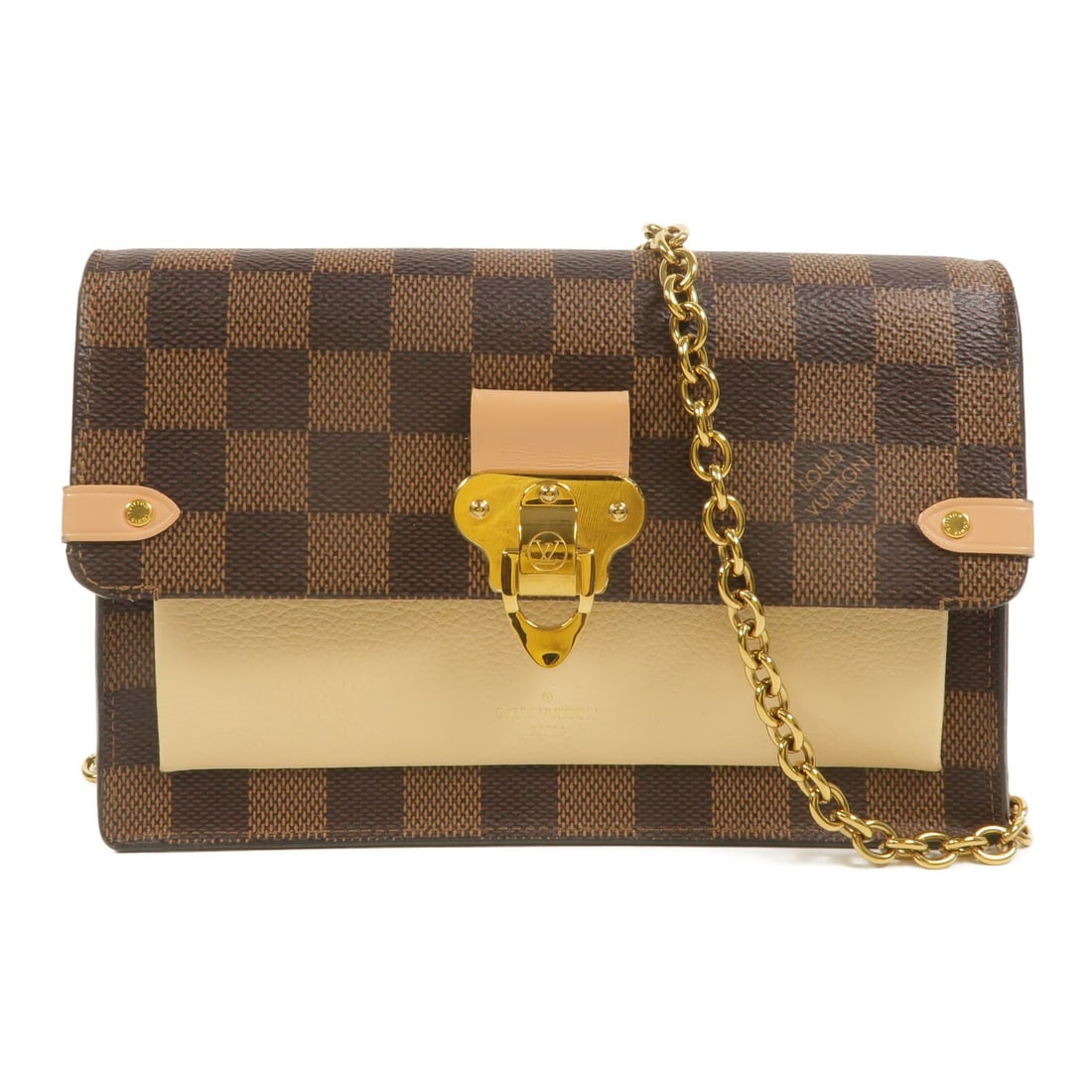 Louis Vuitton Vavin Chain Wallet Shoulder Bag N60237 Damier Brown Beige: Louis Vuitton Vavin Chain Wallet Shoulder Bag N60237 Damier Brown Beige Louis Vuitton Vavin Chain Wallet shoulder bag in Damier PVC coated canvas with a brown and cream colorway. This women's shoulder
