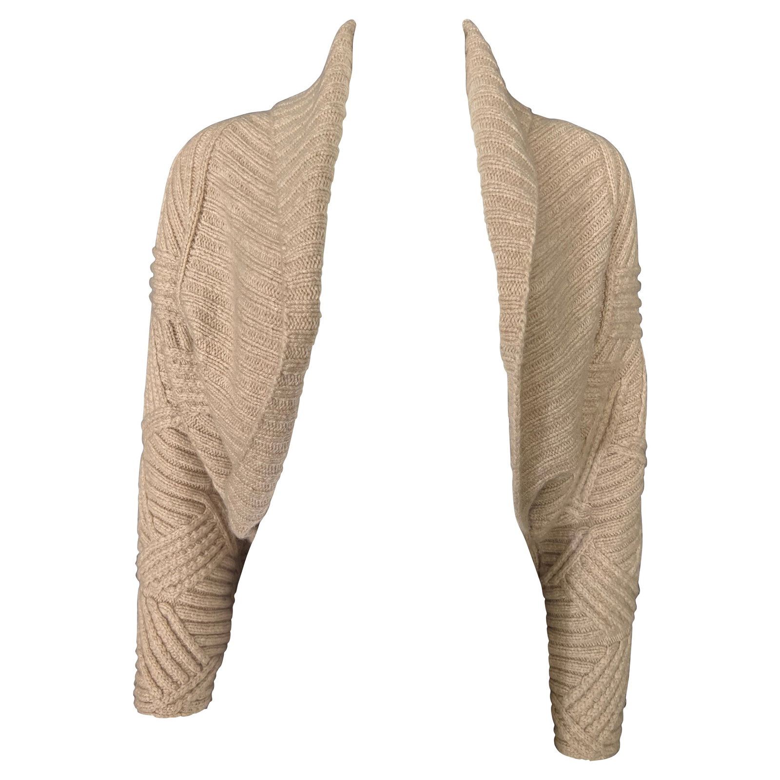 Oscar de la Renta Small Beige Knit Cardigan Sweater (1 of 6)