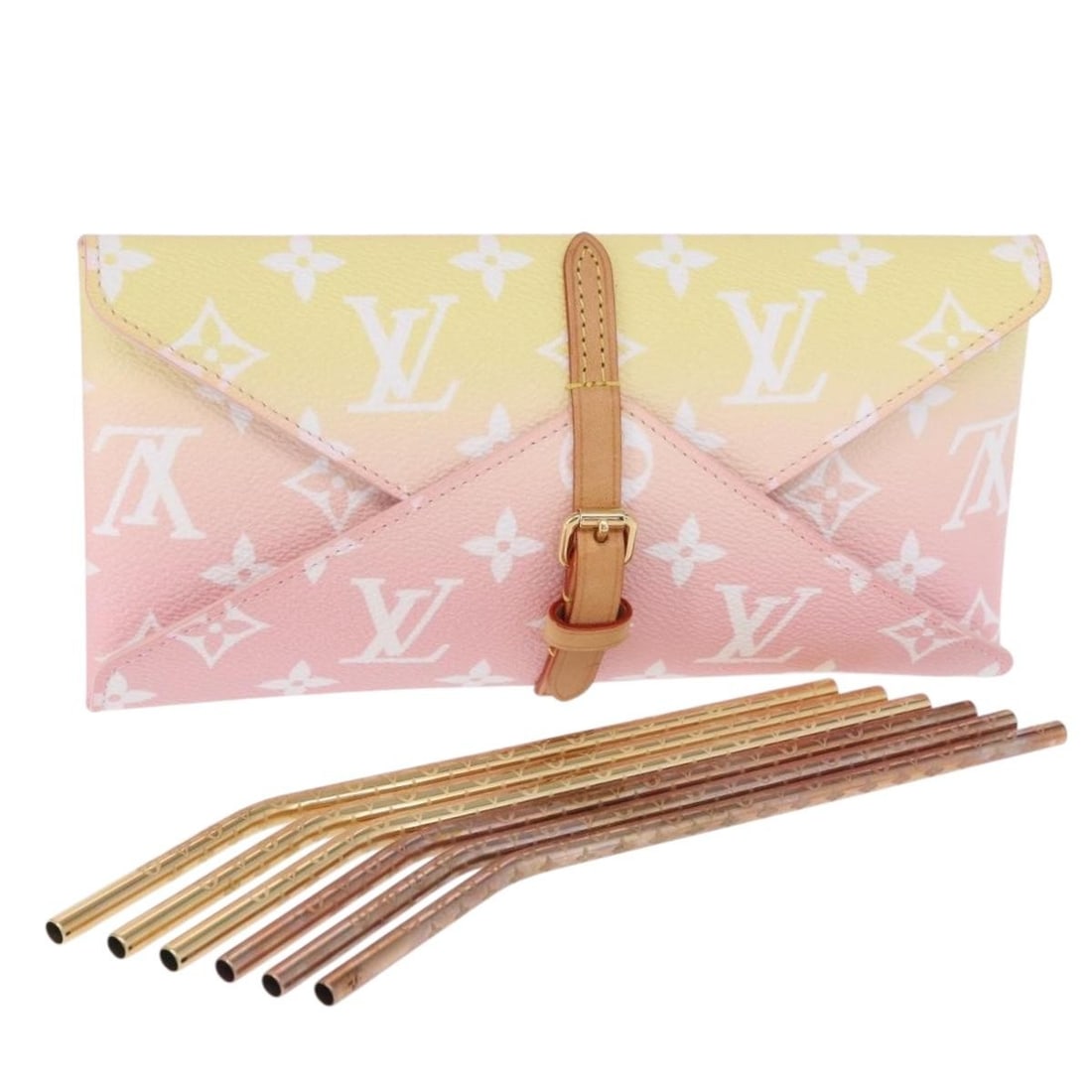 Louis Vuitton GI0621 Etoui 6 Pailles Monogram Canvas Pink Pouch: Louis Vuitton GI0621 Etoui 6 Pailles Monogram Canvas Pink Pouch Louis Vuitton Monogram Etoui 6 Pailles pouch in pink monogram canvas. This women's pouch includes the dust bag and item box. Condition i