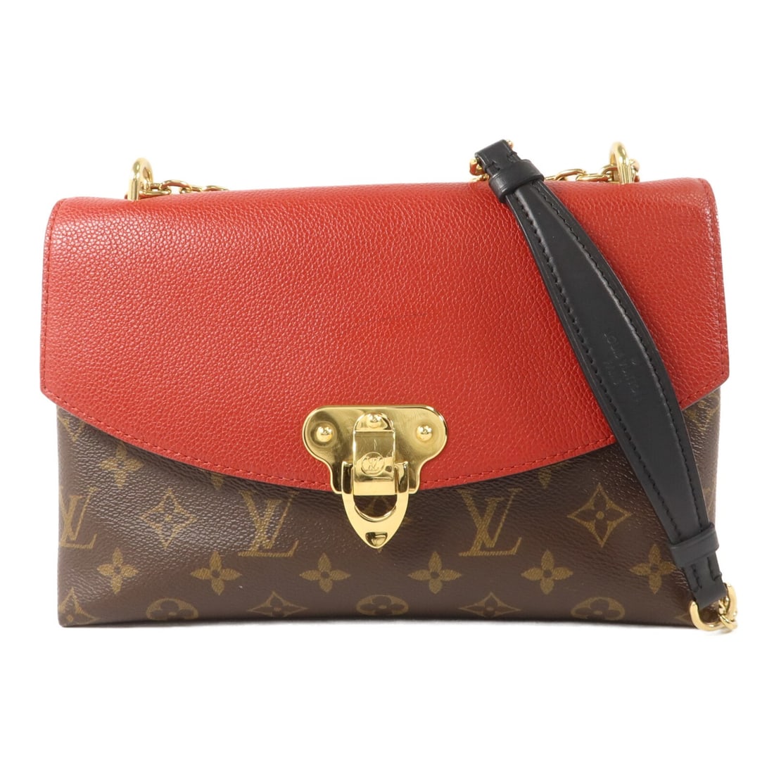 Louis Vuitton Saint Placide Monogram Shoulder Bag M43713 Brown Cerise: Louis Vuitton Saint Placide Monogram Shoulder Bag M43713 Brown Cerise Louis Vuitton Saint Placide shoulder bag in Monogram PVC coated canvas with a brown and red colorway. This women's bag features a 