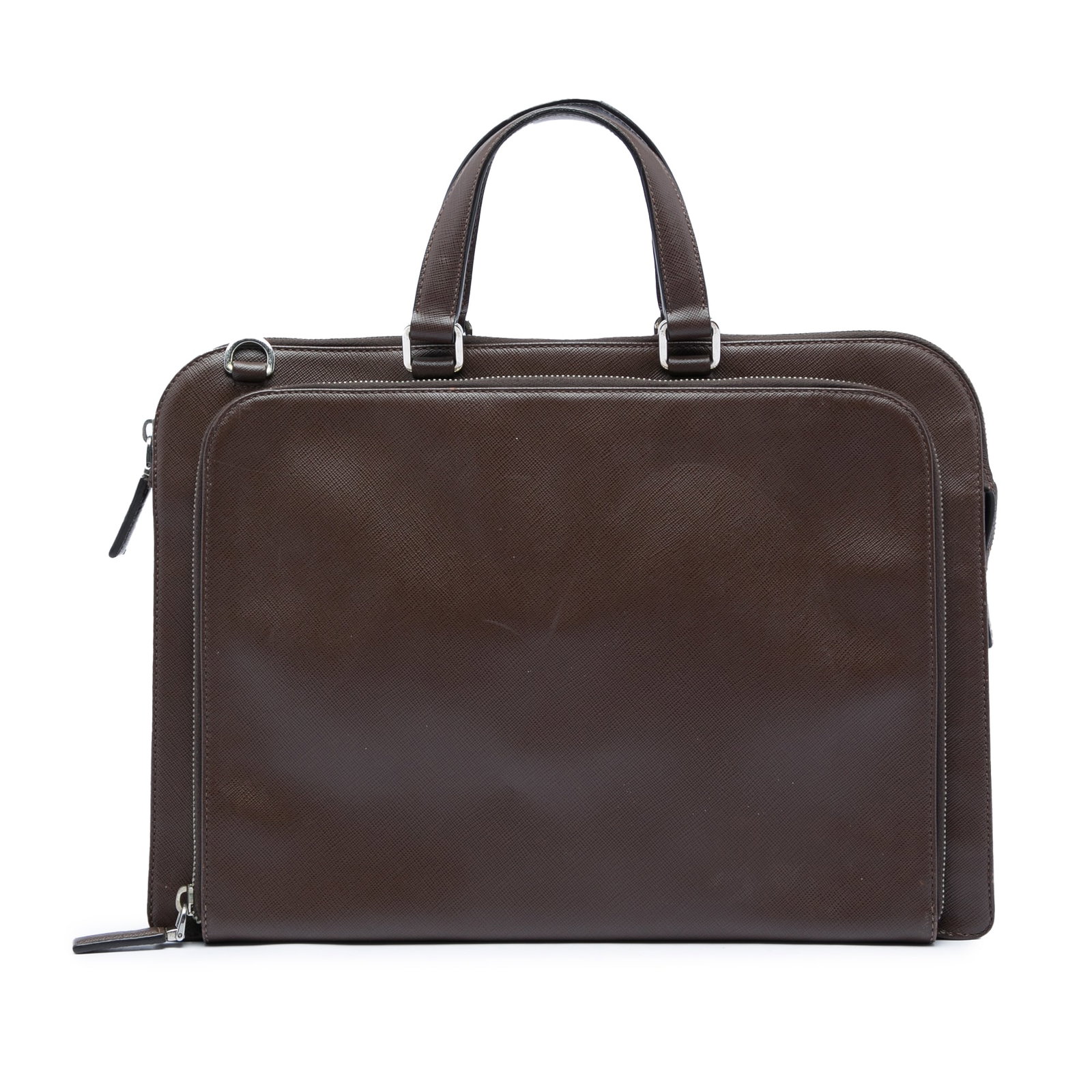 Prada Saffiano Cuir Travel leather briefcase with front zip pocket (1 of 6)