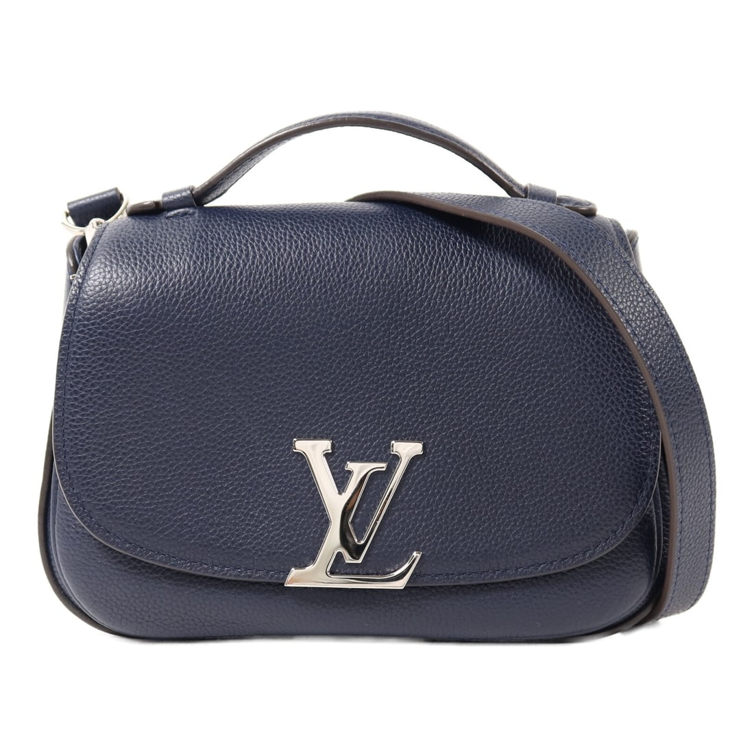 Louis Vuitton Vivienne NM 2 Way Bag M54057 Navy Calfskin: Louis Vuitton Vivienne NM 2 Way Bag M54057 Navy Calfskin A Louis Vuitton Vivienne NM 2 Way Shoulder Bag in navy calfskin leather with a two-way shoulder bag design. It features a magnetic pocket, two 