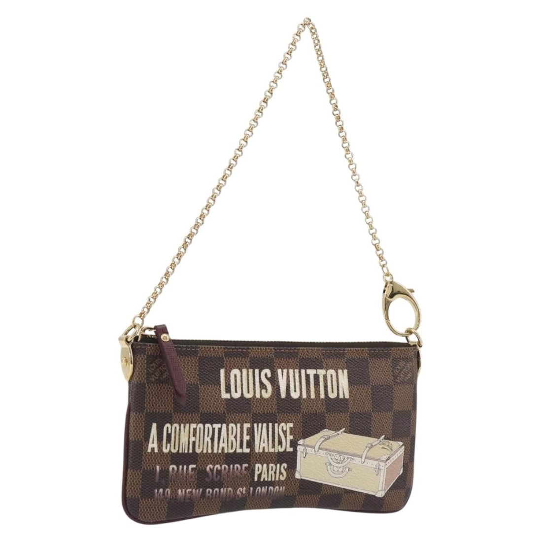Louis Vuitton N63091 Pochette Mira MM Damier Ebene Accessory Pouch: Louis Vuitton N63091 Pochette Mira MM Damier Ebene Accessory Pouch Louis Vuitton Pochette Mira MM accessory pouch in Damier Ebene canvas. This women's pouch is made in France and includes a dust bag. 