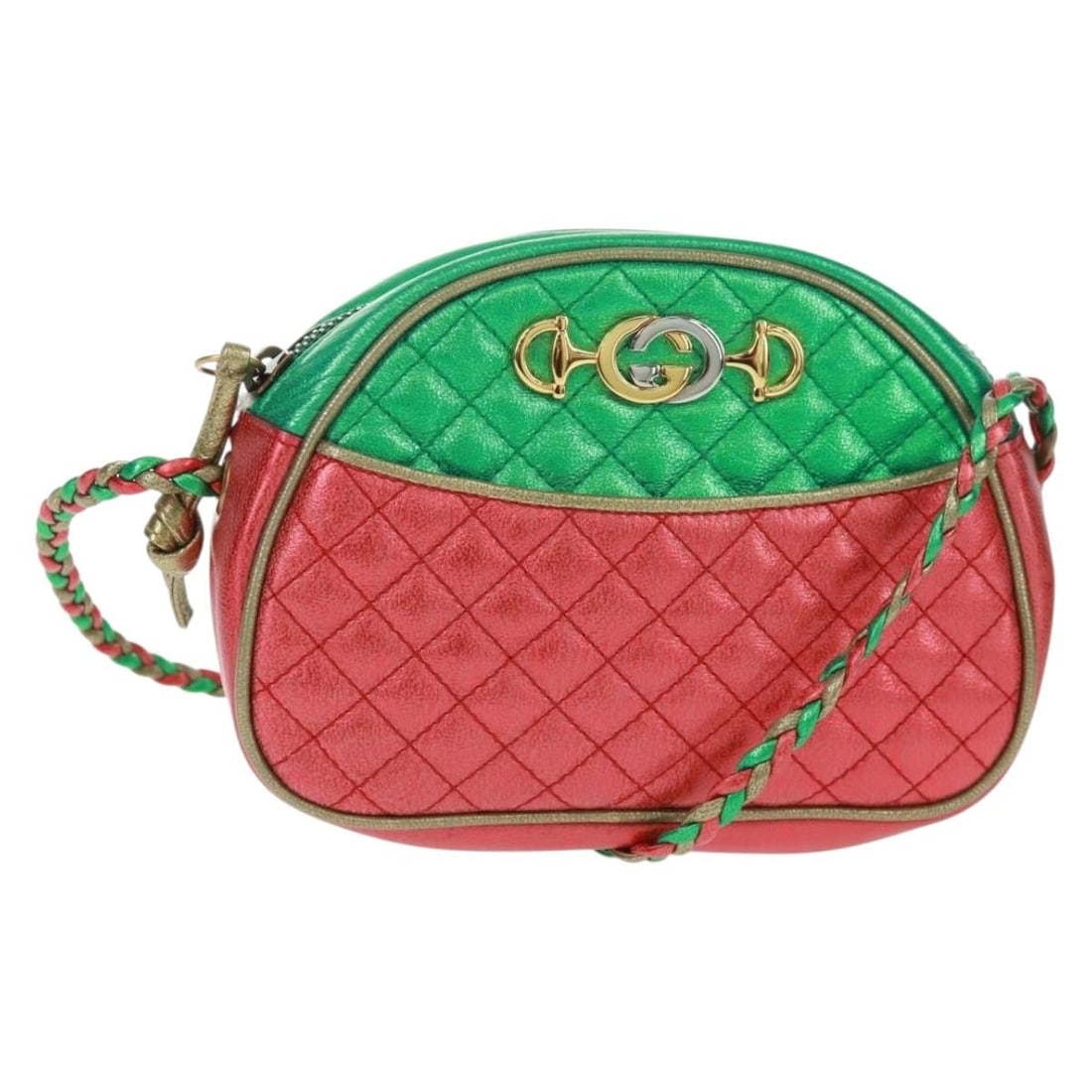 Gucci 534951 Zumi leather shoulder bag multicolor gold tone: Gucci 534951 Zumi leather shoulder bag multicolor gold tone Gucci Zumi shoulder bag in multicolor and gold leather. This women's bag is made in Italy and includes a dust bag. Condition is B with reaso