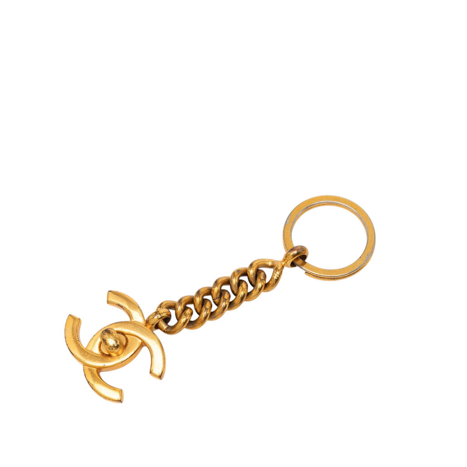 Chanel CC turnlock gold plated metal key chain (1 of 3)