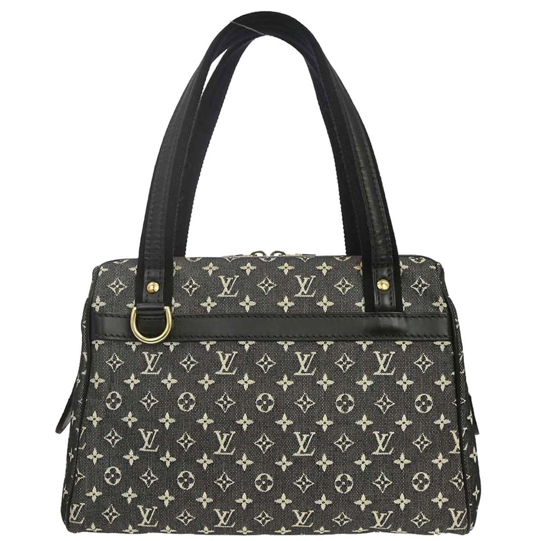 Louis Vuitton Josephine PM black Monogram Mini canvas handbag M92049: Louis Vuitton Josephine PM black Monogram Mini canvas handbag M92049 Vintage Louis Vuitton Josephine PM handbag in black Monogram Mini canvas with leather trim and double handles. This zip-top