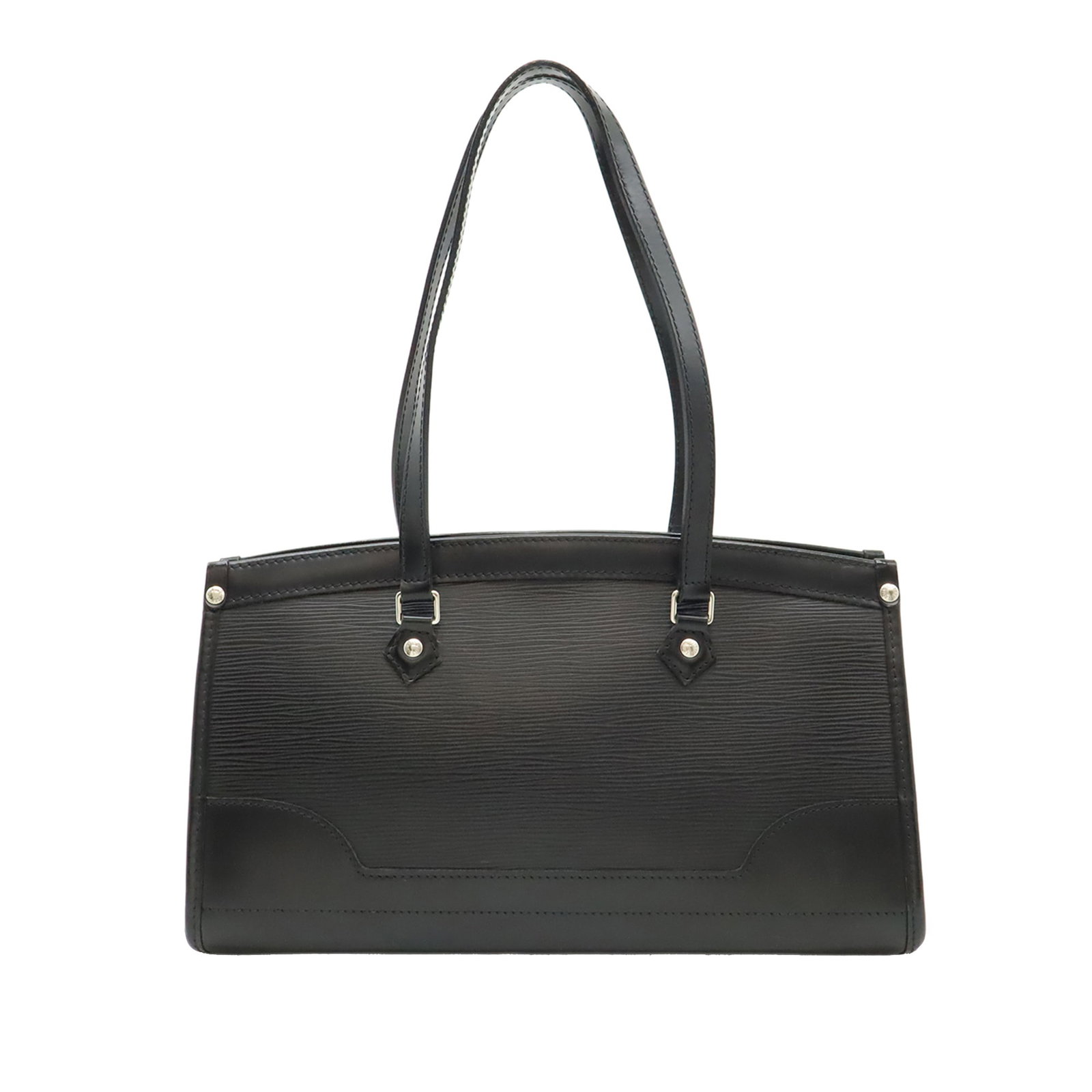 Louis Vuitton Epi Madeleine PM black leather handbag: Louis Vuitton Epi Madeleine PM black leather handbag Louis Vuitton Epi Madeleine PM handbag crafted in black leather with flat leather handles, a top zip closure, and an interior slip pocket. Made in 