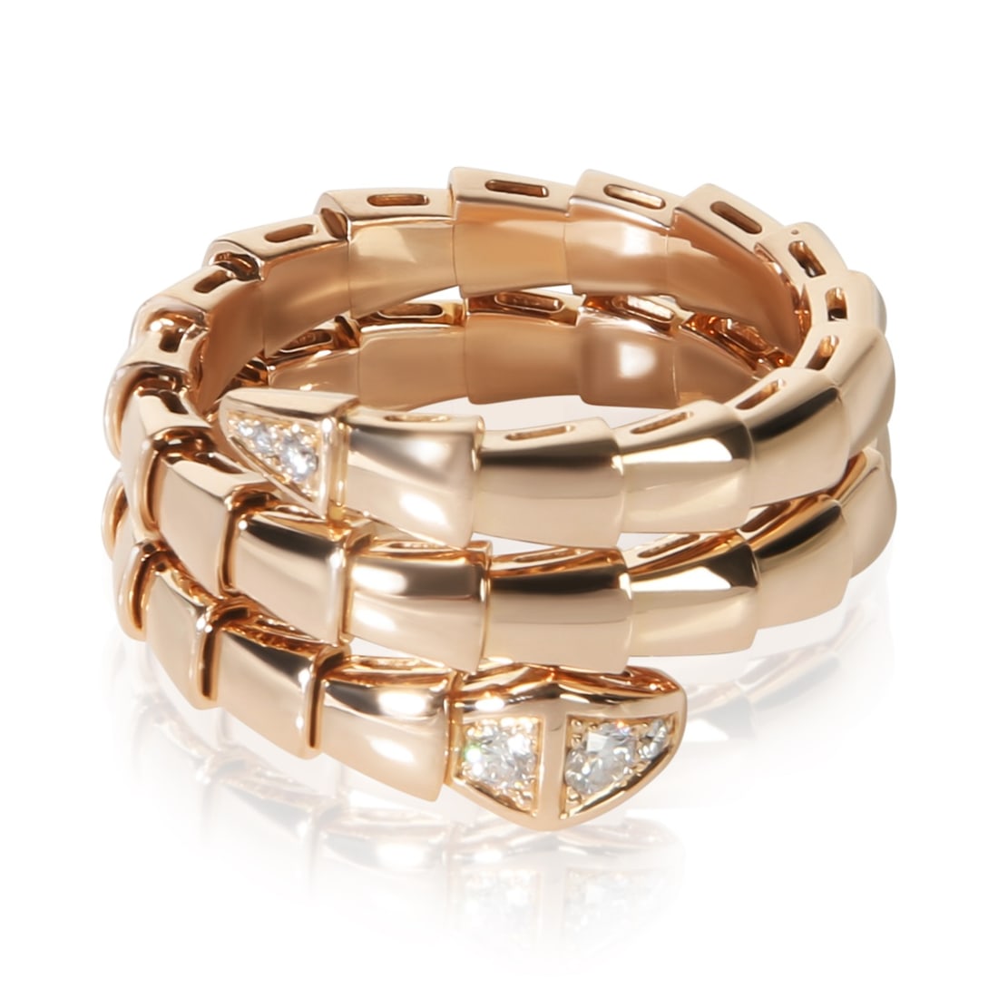 BVLGARI Serpenti Viper Wrap Ring 18k Rose Gold Diamond Size 7 (1 of 6)
