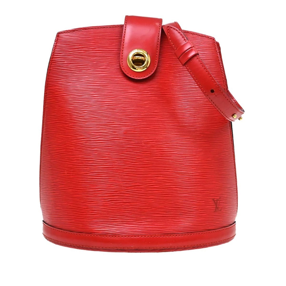 Louis Vuitton Cluny M52257 Red Epi Leather Shoulder Bag: Louis Vuitton Cluny M52257 Red Epi Leather Shoulder Bag Vintage Louis Vuitton Cluny shoulder bag in Castilian red Epi leather with a turn-lock closure and adjustable leather shoulder strap. The bag fe