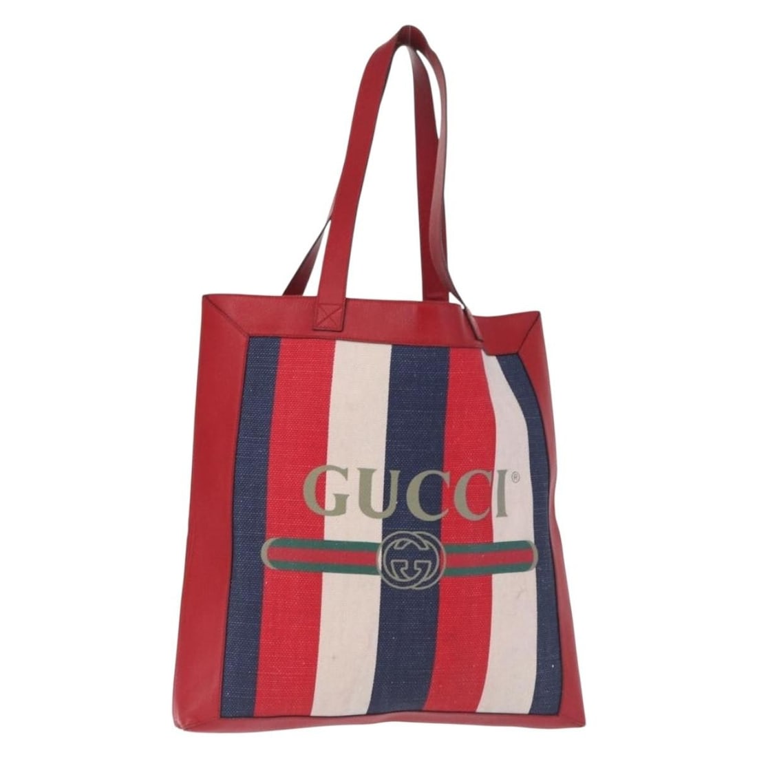 Gucci 523781 Sherry Line canvas tote in white and red: Gucci 523781 Sherry Line canvas tote in white and red Gucci Sherry Line tote bag in white and red canvas. This women's tote is made in Italy and includes only the bag shown, with no item box or dust b