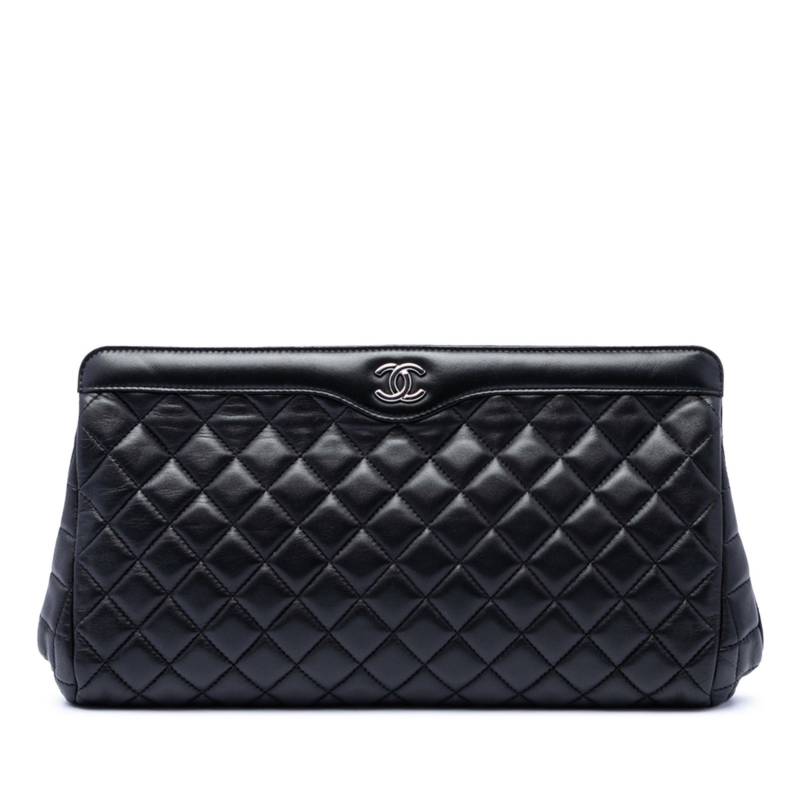 Chanel CC Frame Clutch in Black Quilted Lambskin (1 of 7)
