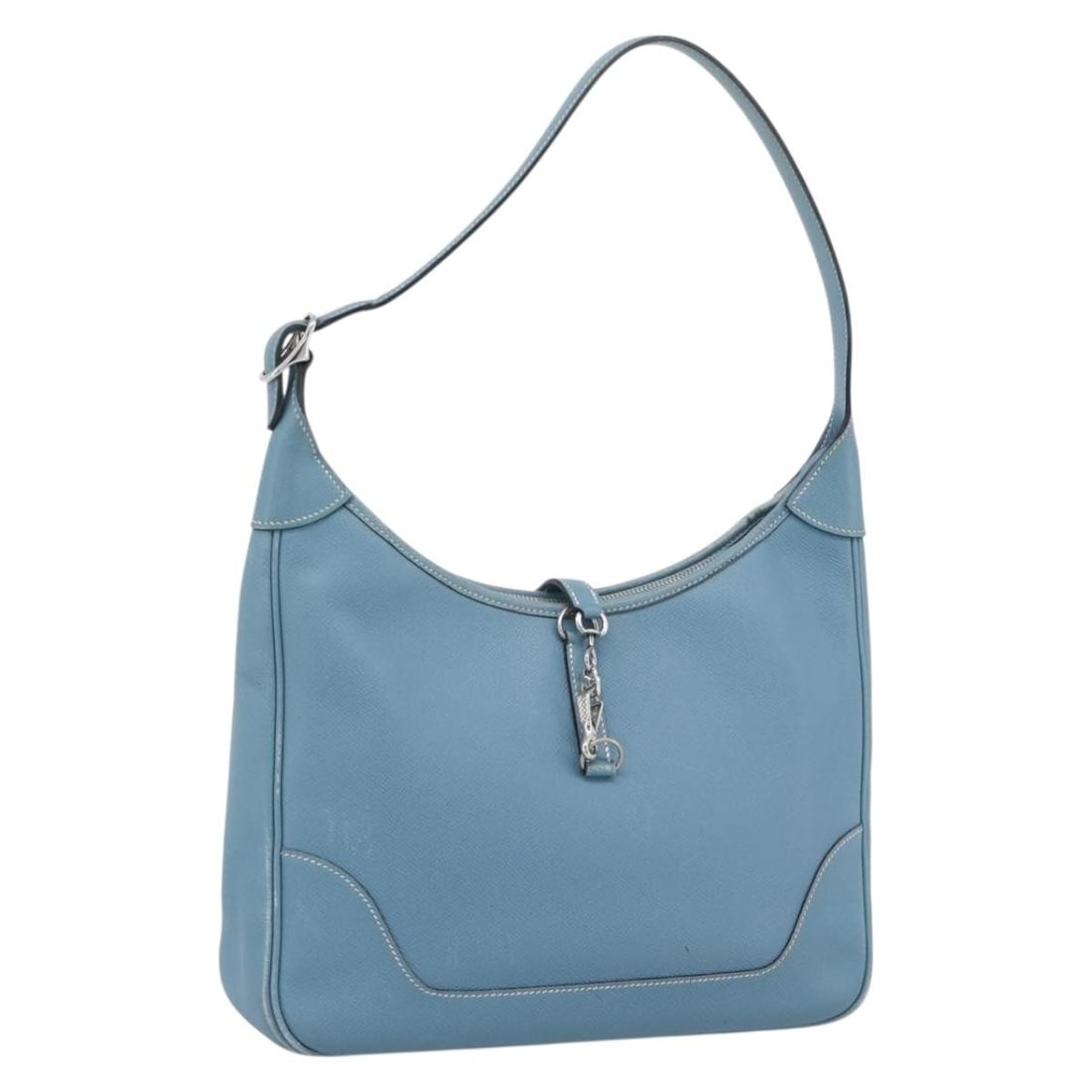 Hermes Trim 31 leather shoulder bag light blue silver tone (1 of 18)