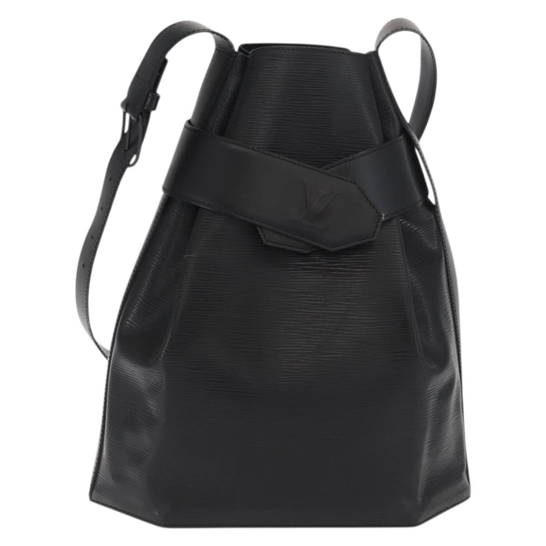 Black Epi Leather Sac d'Epaule Shoulder Bag by Louis Vuitton: Black Epi Leather Sac d'Epaule Shoulder Bag by Louis Vuitton This Louis Vuitton Vintage Sac d'Epaule handbag features black Epi leather and is designed for women. The bag displays signs of wear, inclu