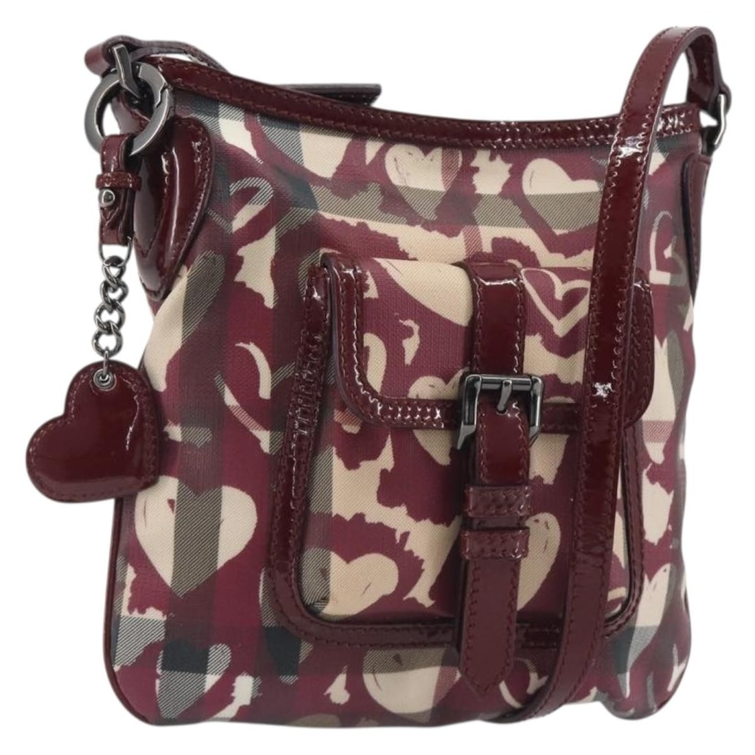 Burberry Nova Check PVC Leather Shoulder Bag Beige Red: Burberry Nova Check PVC Leather Shoulder Bag Beige Red Burberry shoulder bag in beige and red Nova Check PVC leather. Made in Italy, this women's bag features a slim profile with an adjustable shoulde