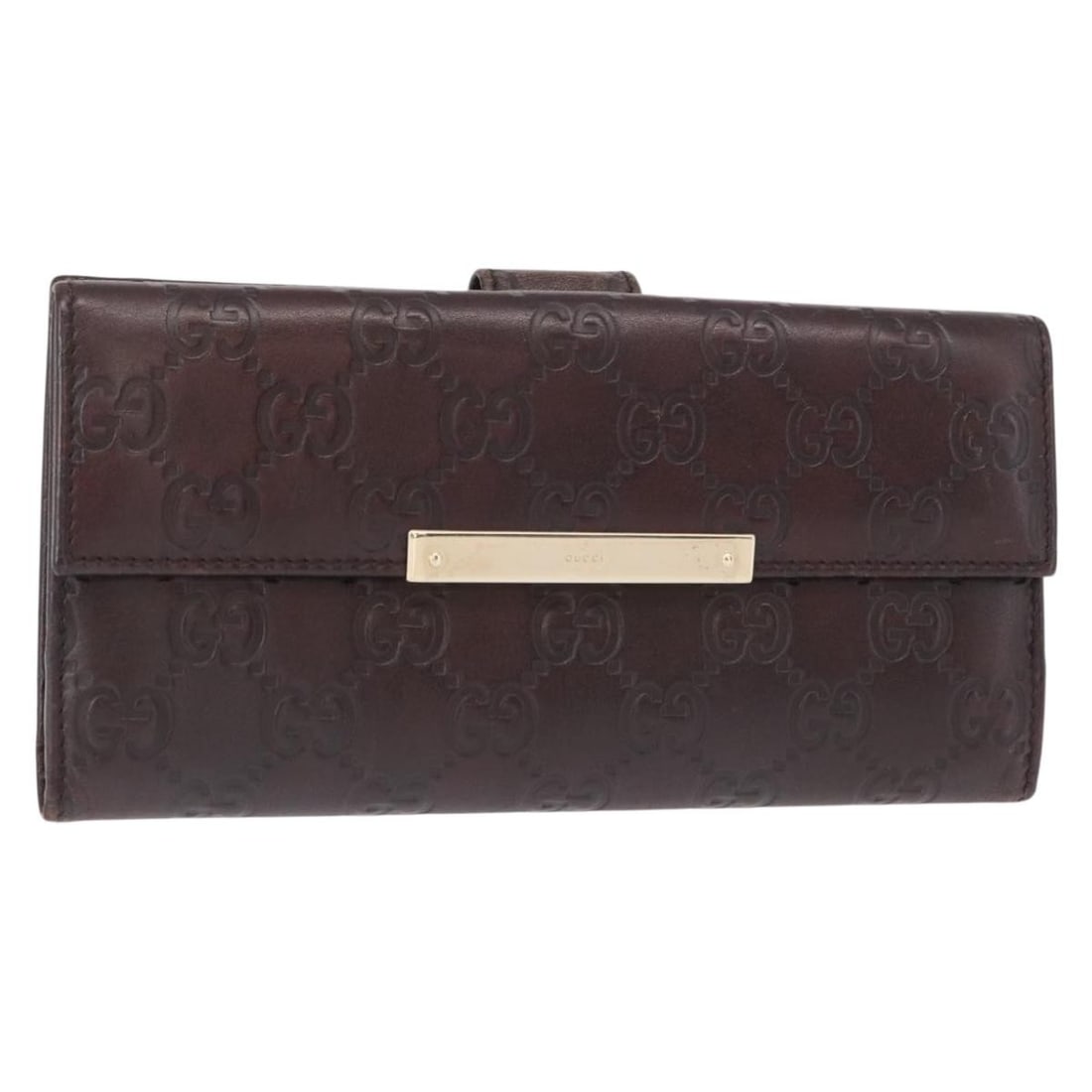 Gucci 112715 Guccissima GG Canvas Leather Long Wallet Brown Gold: Gucci 112715 Guccissima GG Canvas Leather Long Wallet Brown Gold Gucci Guccissima long wallet in brown leather and GG canvas with gold-tone accents. Made in Italy, this women's wallet shows heavy use 