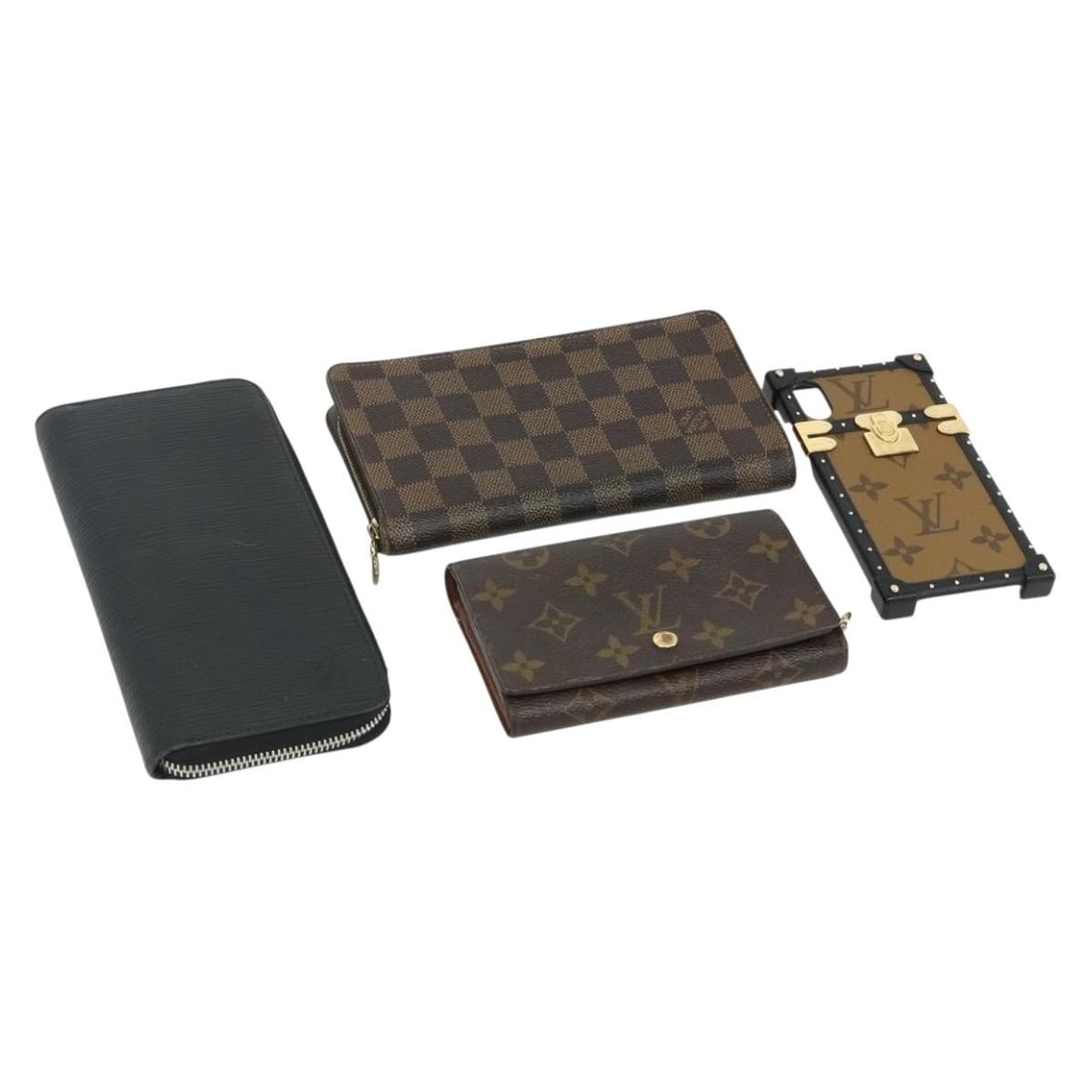 Set of 4 Louis Vuitton wallets in black monogram canvas (1 of 18)