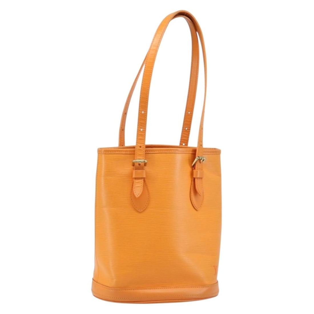 Orange Epi Leather Bucket PM Shoulder Bag by Louis Vuitton M5899H: Orange Epi Leather Bucket PM Shoulder Bag by Louis Vuitton M5899H This Louis Vuitton Epi Bucket PM shoulder bag features durable Epi leather in a vibrant orange mandarin color. Designed for women, it 