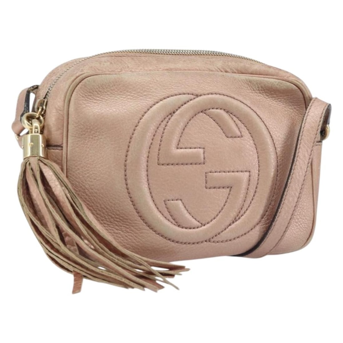 Gucci 308364 Pink Gold Leather Womens Shoulder Bag: Gucci 308364 Pink Gold Leather Womens Shoulder Bag Authentic Gucci shoulder bag in pink and gold leather, made in Italy. This women's bag is sold as photographed and does not include the original box 