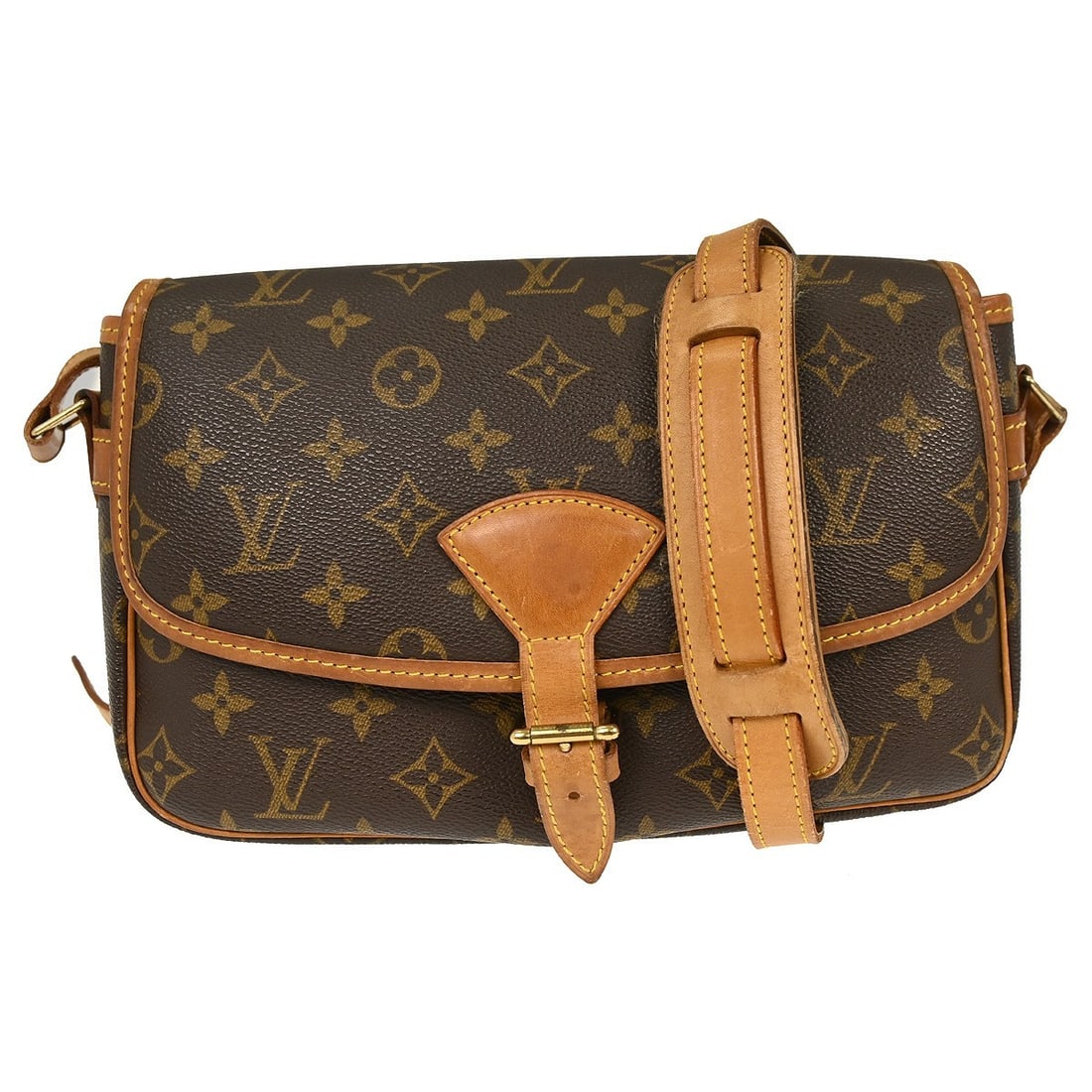 Louis Vuitton Sologne Monogram Canvas Crossbody Bag M42250: Louis Vuitton Sologne Monogram Canvas Crossbody Bag M42250 Louis Vuitton Sologne crossbody shoulder bag in brown Monogram canvas with leather trim and a flap buckle closure. Designed for women, this m