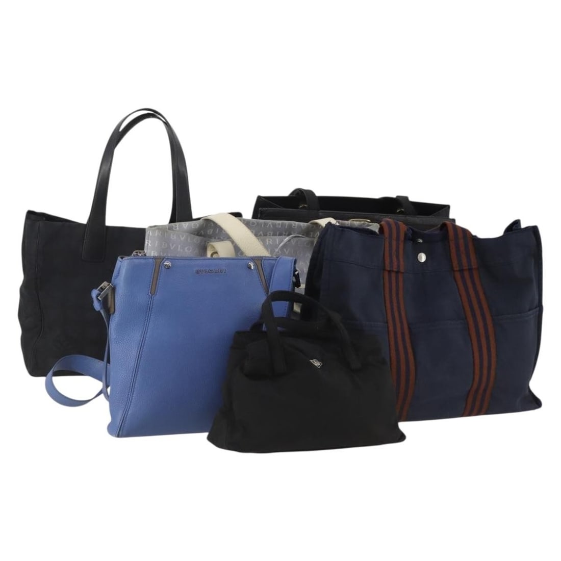 6 Bag Lot Bottega Veneta Leather Handbags Black Blue Women: 6 Bag Lot Bottega Veneta Leather Handbags Black Blue Women Special bundle offer featuring Bottega Veneta women's leather handbags in black and blue. This set includes only the items shown in the photo