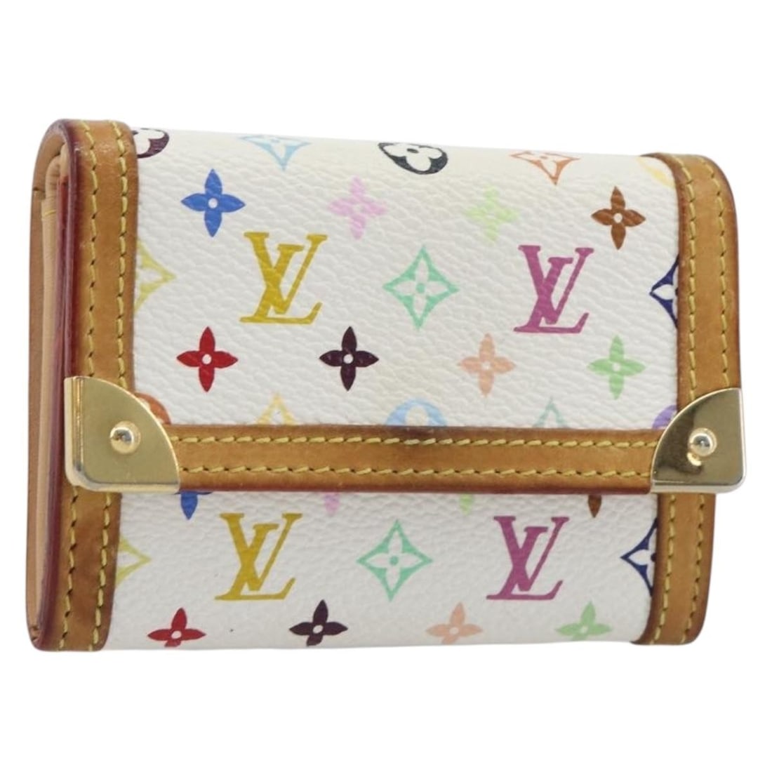 Louis Vuitton M92657 Porte Monnaie Pla White Multicolor Coin Purse: Louis Vuitton M92657 Porte Monnaie Pla White Multicolor Coin Purse Louis Vuitton Porte Monnaie Pla coin purse in white Monogram Multicolor canvas. This women's coin purse was made in France and includ