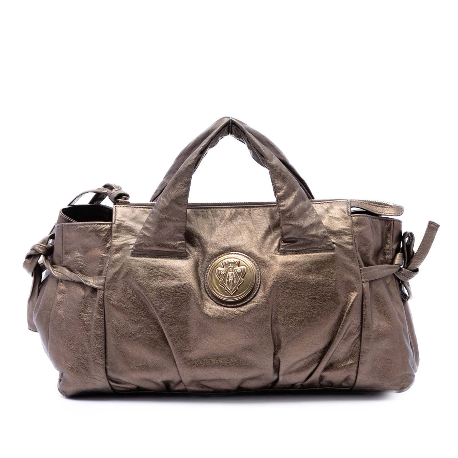 Gucci Hysteria Metallic Calfskin Leather Zip Top Bag (1 of 7)