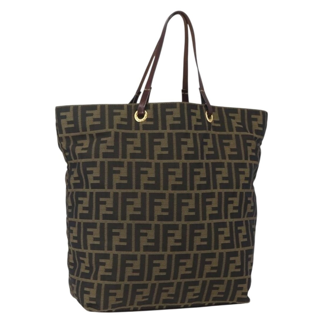 Fendi Zucca Canvas Black and Brown Italian Tote Bag: Fendi Zucca Canvas Black and Brown Italian Tote Bag This FENDI Zucca Canvas tote bag features the iconic black and brown Zucca pattern, crafted in Italy. Designed with a spacious interior, the bag inc
