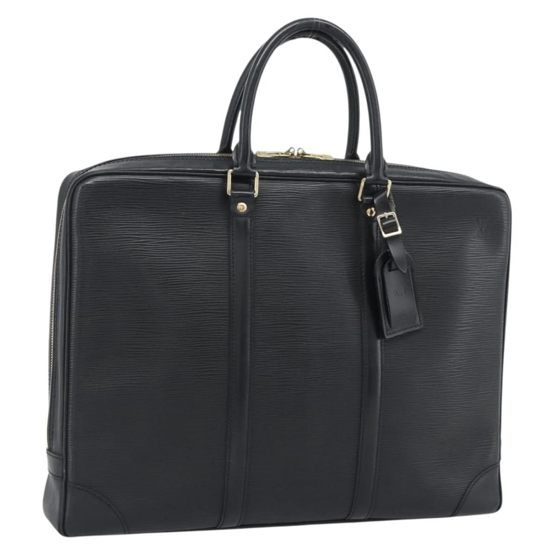 Louis Vuitton M54472 Epi Leather Business Bag in Black: Louis Vuitton M54472 Epi Leather Business Bag in Black Louis Vuitton Porte Documents Voyage business bag in black Epi leather. This structured briefcase-style bag is made in France and shows heavy use