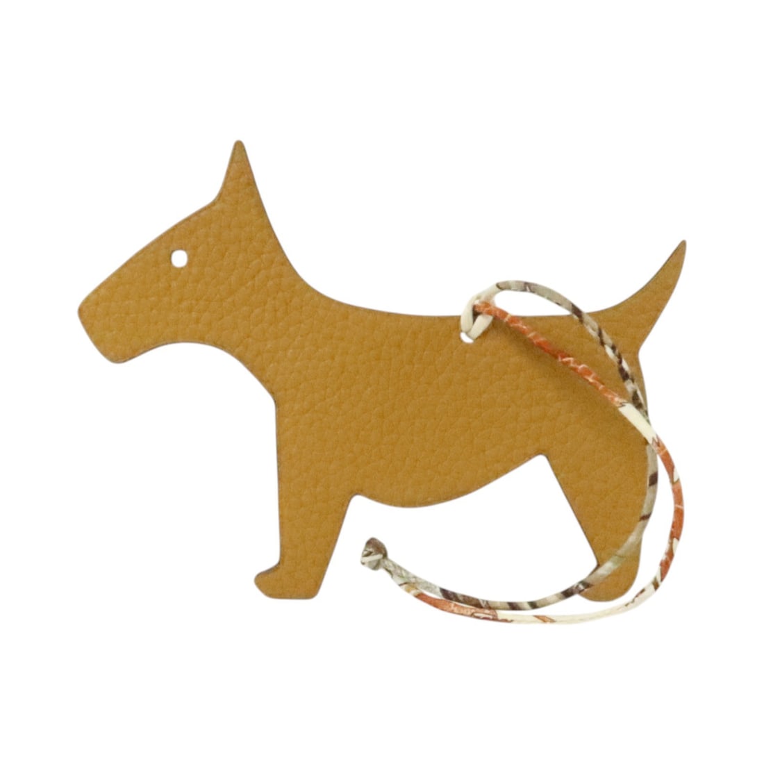 HERMES Dog Charm Taurillon Clemence Calfskin Vert Yucca Biscuit: HERMES Dog Charm Taurillon Clemence Calfskin Vert Yucca Biscuit Hermes dog charm in Clemence leather with calfskin construction. This women's charm is made in France and comes without accessories. Con