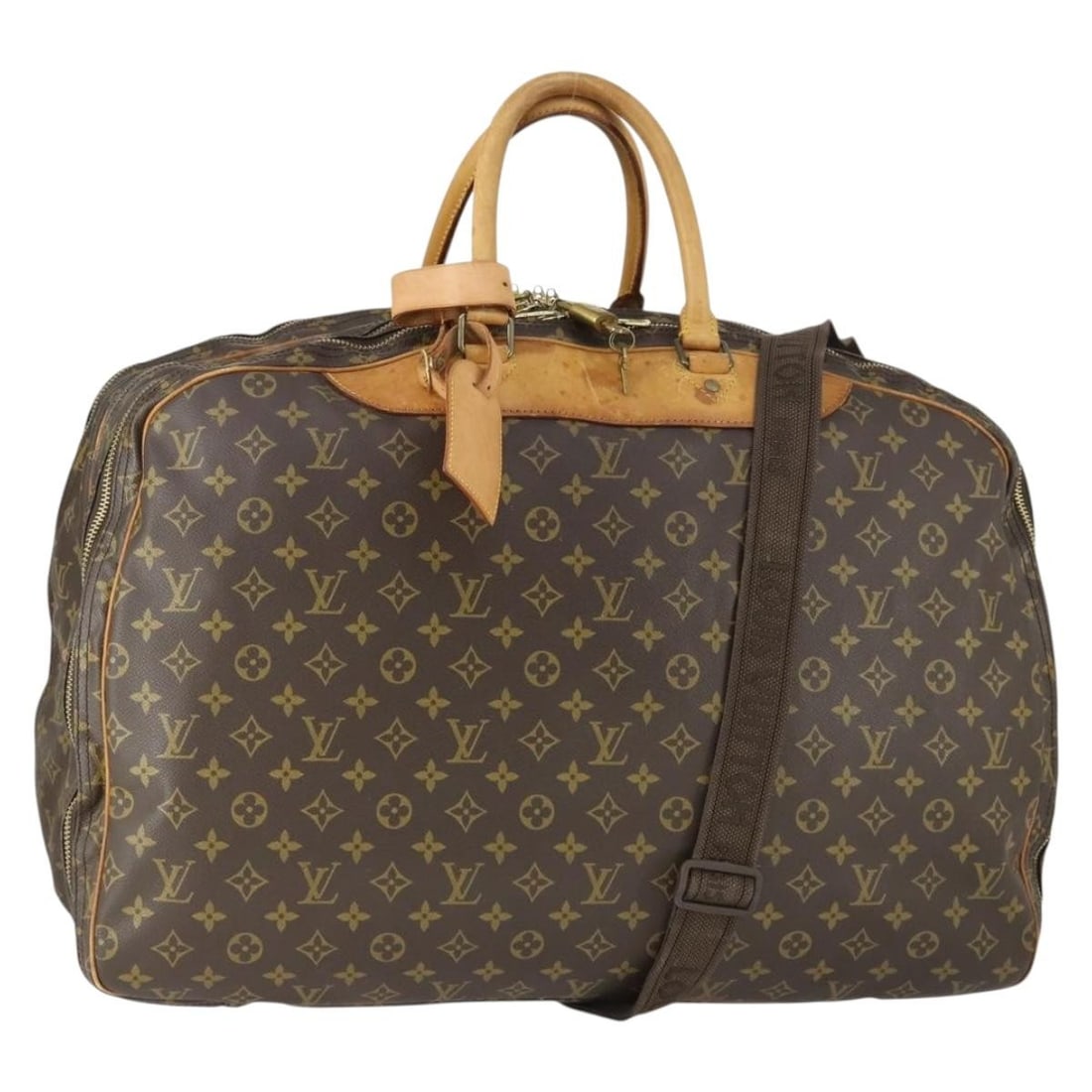 Louis Vuitton Alize 3 Monogram Canvas Boston Bag M41391 France: Louis Vuitton Alize 3 Monogram Canvas Boston Bag M41391 France This is a Louis Vuitton Monogram Alize 3 Posh Boston Bag, style M41391. Crafted from the brand's signature monogram canvas, this Boston b