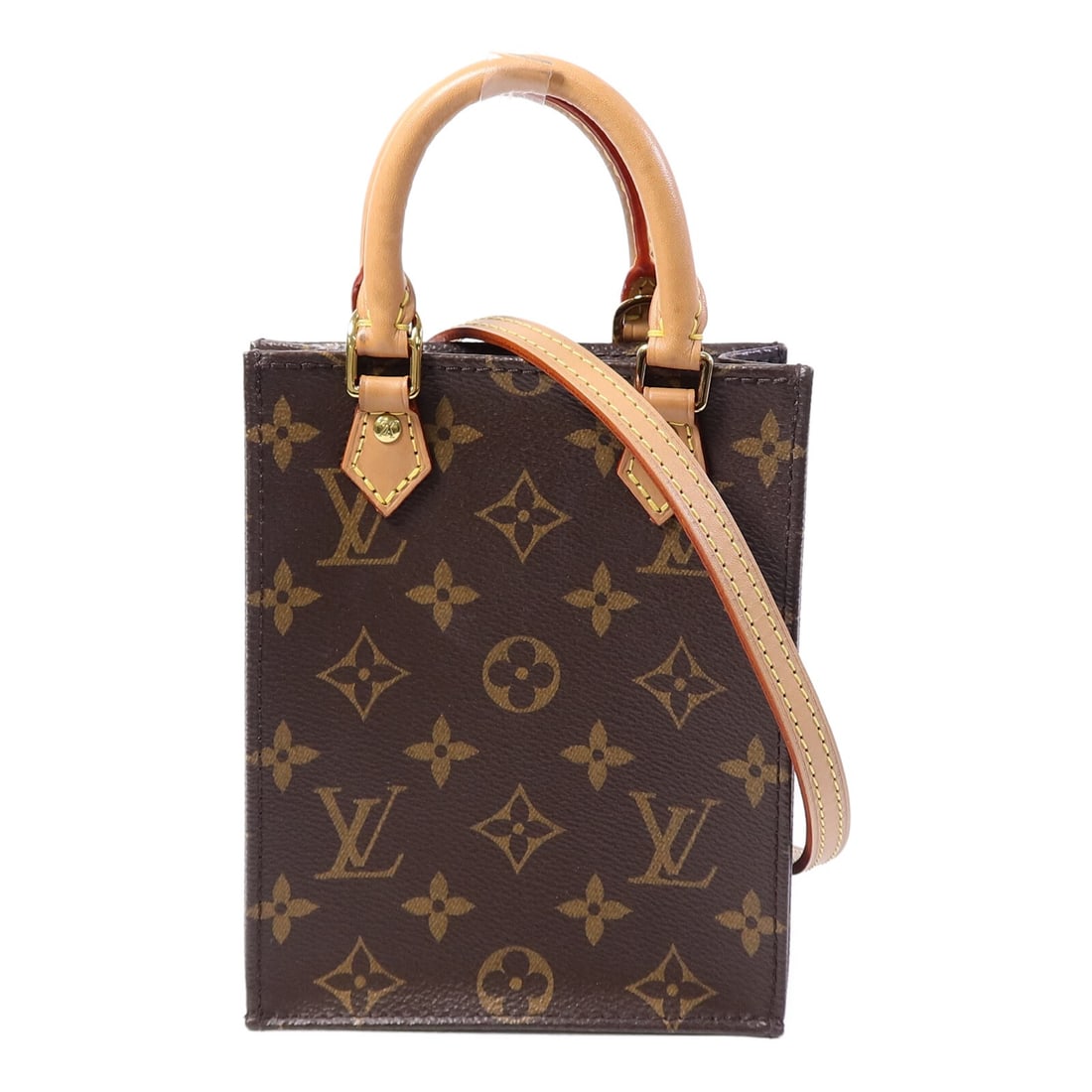Louis Vuitton Petit Sac Plat M81295 Monogram 2way Bag Brown (1 of 12)