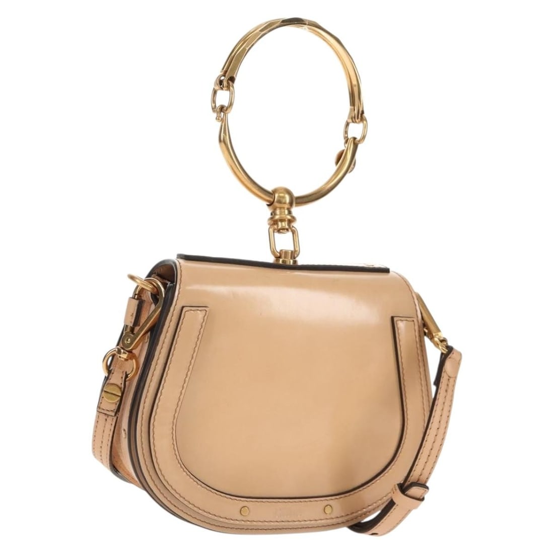 Chloe Nile 2way Enamel Hand Bag Beige Gold with Shoulder Strap (1 of 18)