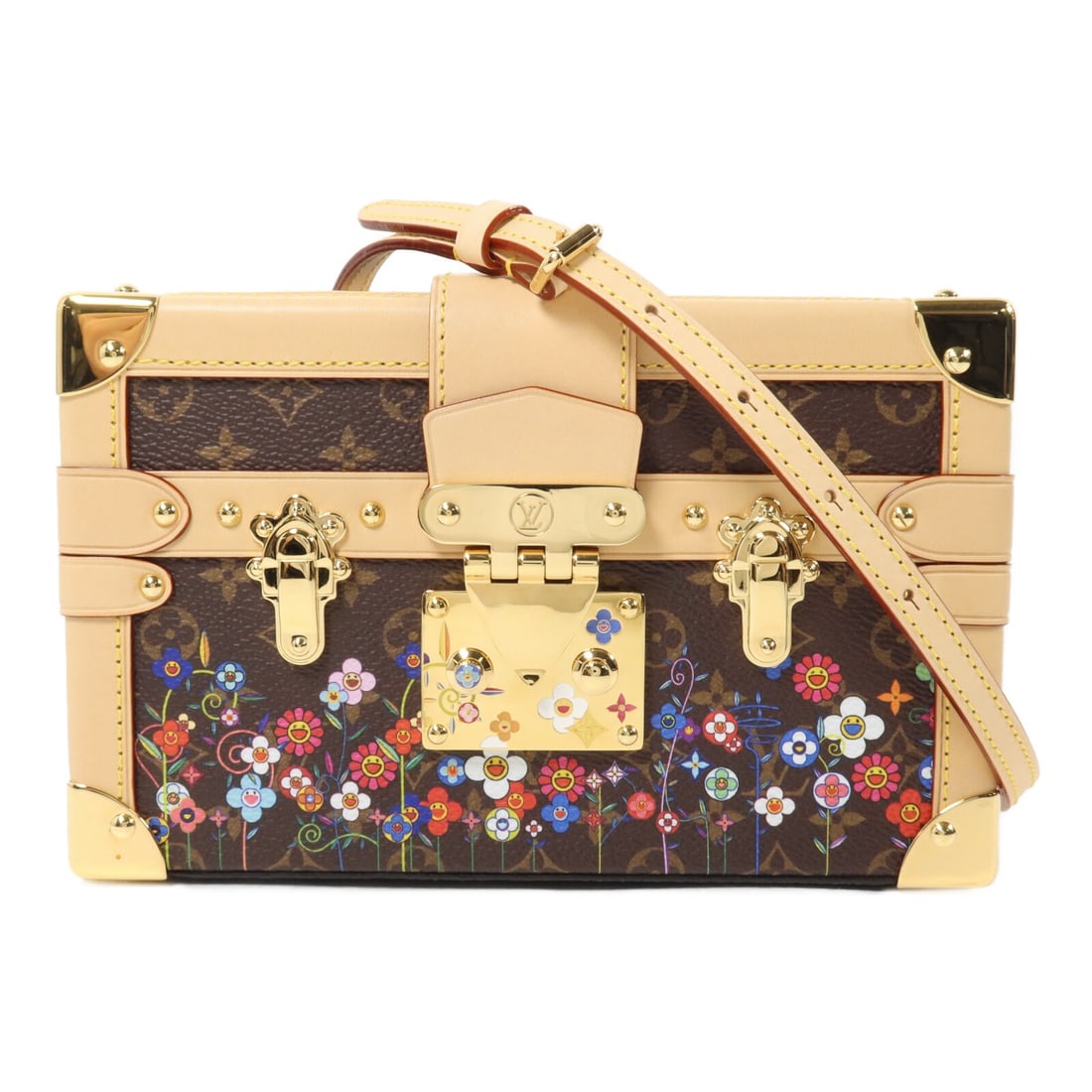 Louis Vuitton M13667 Petite Malle Monogram Shoulder Bag Brown: Louis Vuitton M13667 Petite Malle Monogram Shoulder Bag Brown Louis Vuitton Petite Malle shoulder bag in brown Monogram PVC coated canvas. This women's shoulder bag features the LVxTM design and inclu