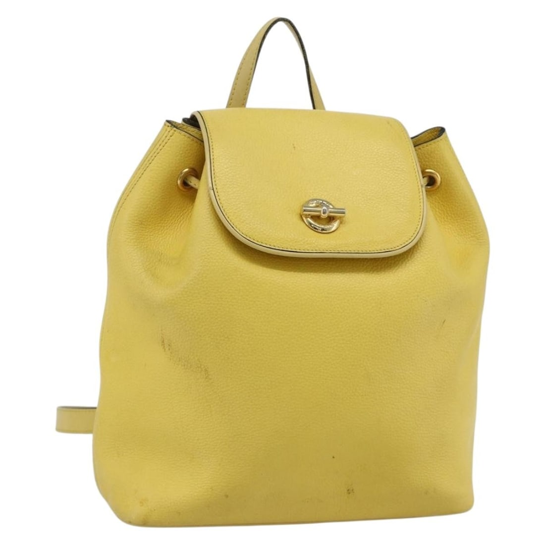 CELINE Leather Backpack Yellow Gold Made in France: CELINE Leather Backpack Yellow Gold Made in France Authentic CELINE leather backpack in yellow/gold. This women's bag was made in France and includes only the item shown, with no item box or dust bag.