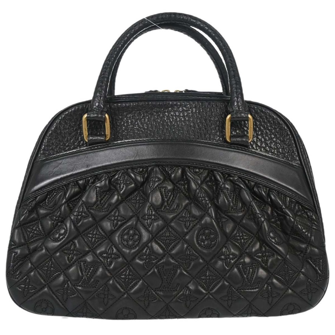 Louis Vuitton Mitzi Black Monogram Vienna Leather Handbag M95101: Louis Vuitton Mitzi Black Monogram Vienna Leather Handbag M95101 Louis Vuitton Black Monogram Vienna Mitzi handbag in medium size, made in Italy. It features a zip closure, double handles, Alcantara l