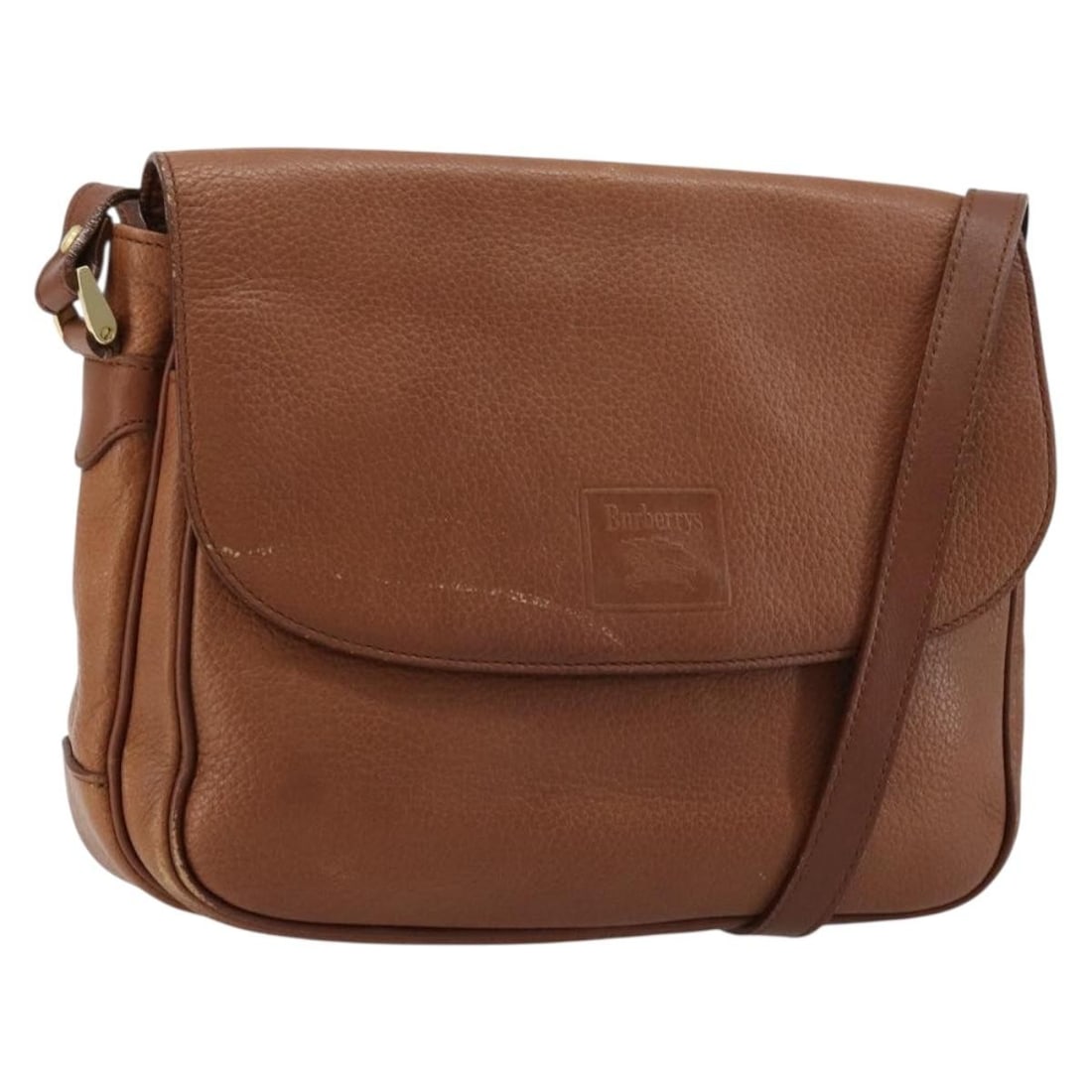 Burberrys Leather Shoulder Bag Brown with Gold Tone Hardware: Burberrys Leather Shoulder Bag Brown with Gold Tone Hardware Vintage Burberrys shoulder bag in brown leather with gold-tone accents. This women's bag is made in Italy and includes the item only; no bo