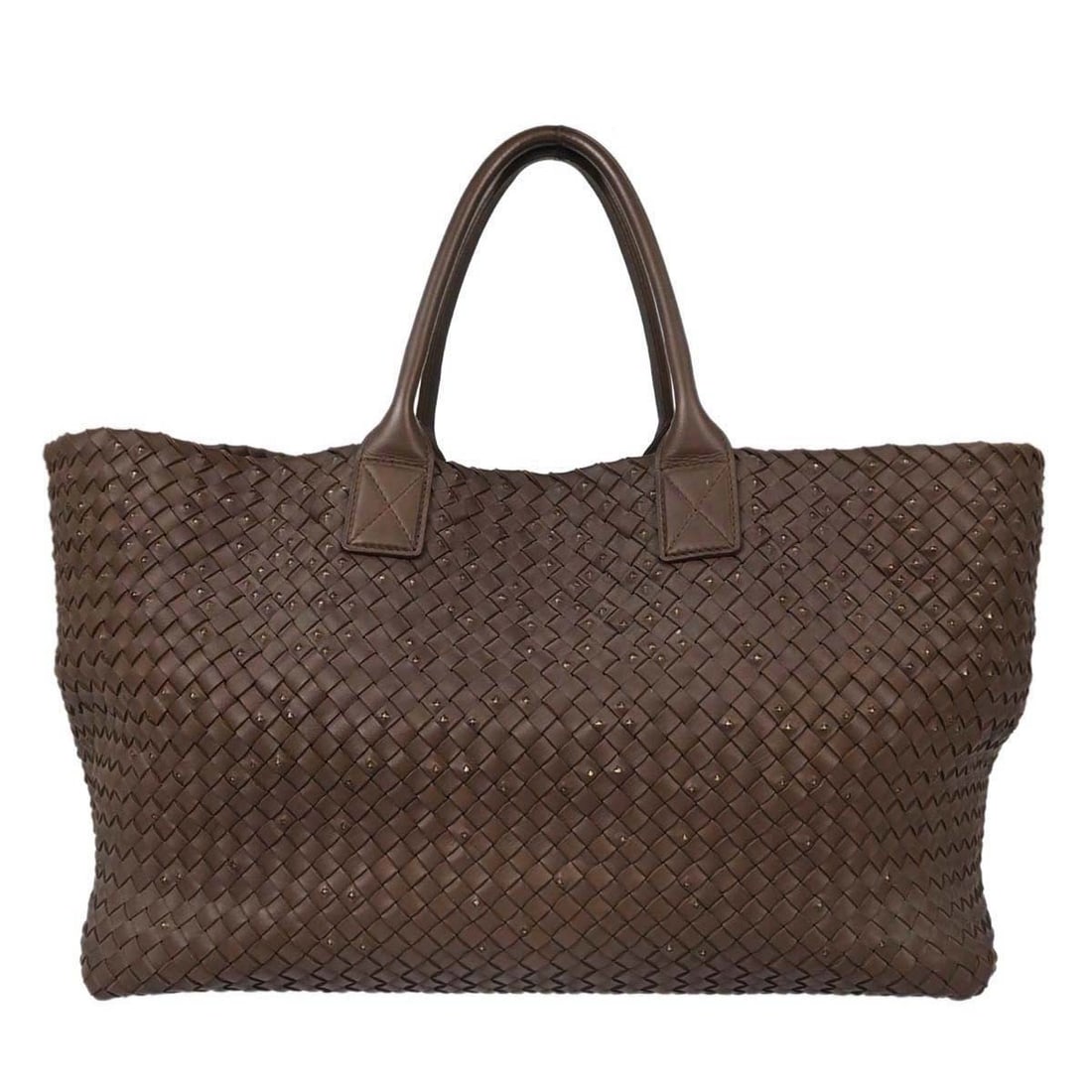 Extra Large Bottega Veneta Intrecciato Brown Leather Tote with Pouch: Extra Large Bottega Veneta Intrecciato Brown Leather Tote with Pouch Bottega Veneta Intrecciato tote handbag in brown leather with a beige lining. This extra large women's handbag features top handles