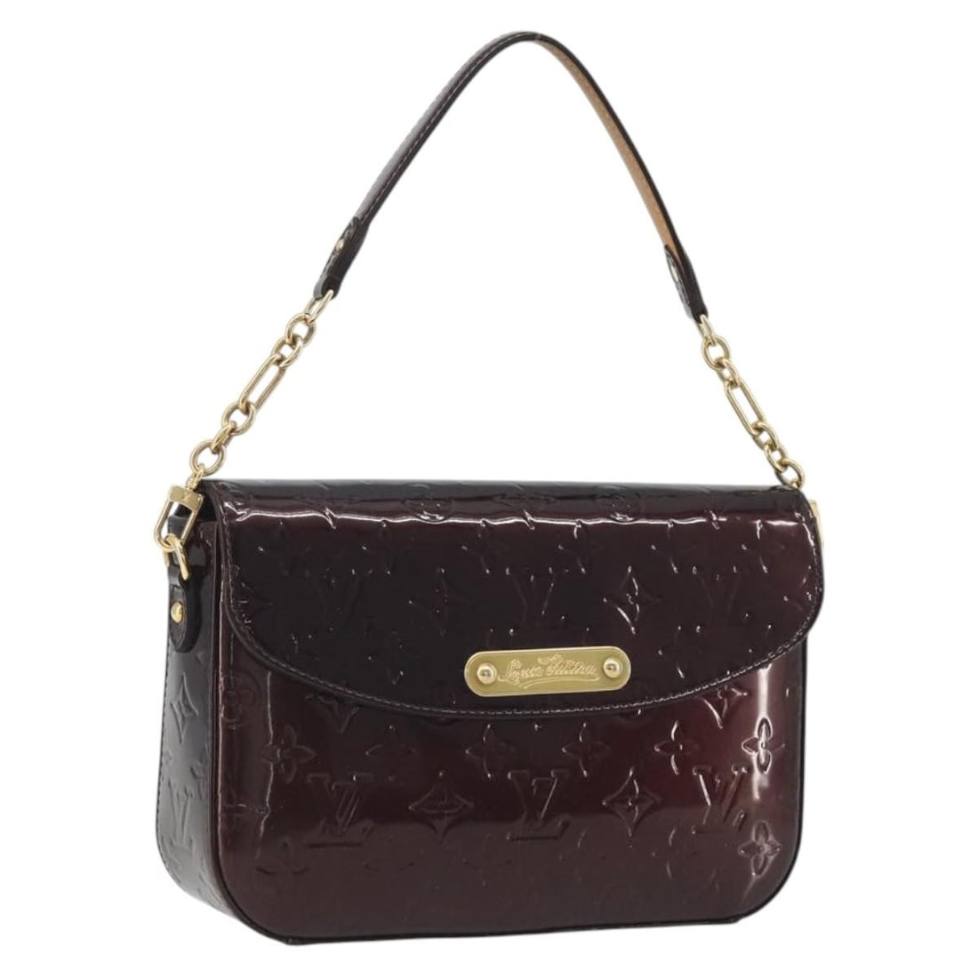 Louis Vuitton M93598 Rodeo Drive shoulder bag in Amarante: Louis Vuitton M93598 Rodeo Drive shoulder bag in Amarante Louis Vuitton Rodeo Drive shoulder bag in Amarante Monogram Vernis. This women's bag is made in France and shows heavy use, with rubbing, stic
