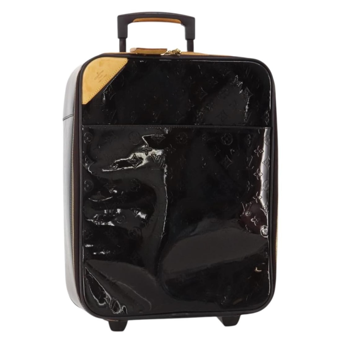 Louis Vuitton Pegas 45 Amarante Vernis Patent Leather Suitcase M91277: Louis Vuitton Pegas 45 Amarante Vernis Patent Leather Suitcase M91277 Louis Vuitton Monogram Vernis Pegas 45 suitcase in Amarante patent leather. This heavily used piece includes a name tag and shows 
