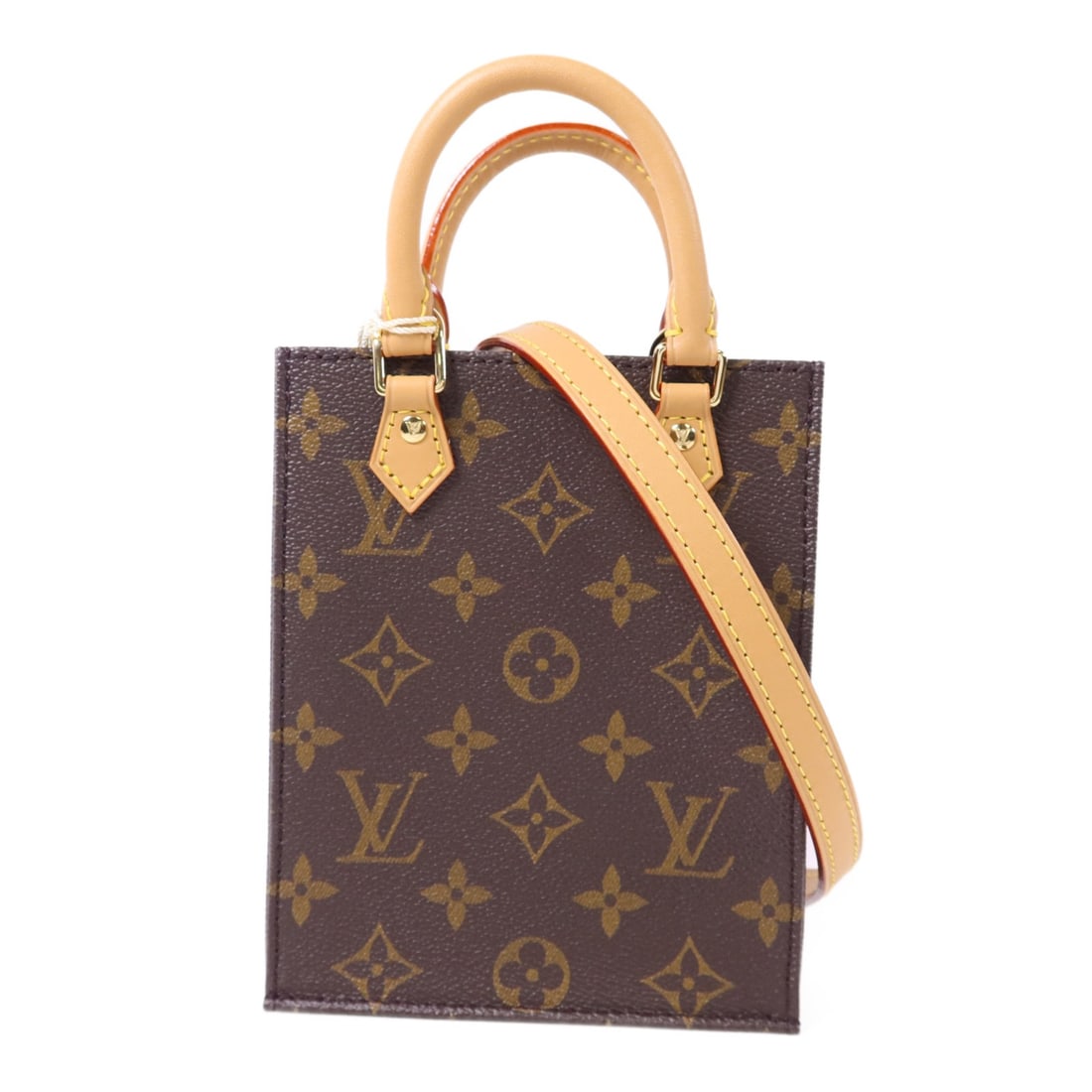 Louis Vuitton M69442 Petit Sac Plat Monogram 2 Way Bag: Louis Vuitton M69442 Petit Sac Plat Monogram 2 Way Bag Louis Vuitton Petit Sac Plat 2 Way Shoulder Bag in brown Monogram x PVC coated canvas. This handbag features an inside open pocket and comes with