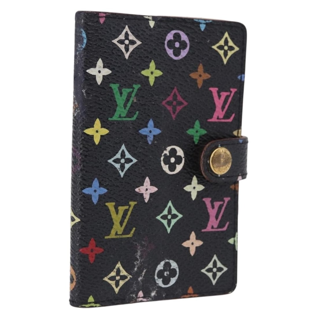 Louis Vuitton M92652 Carnet de Val Multicolor Canvas Day Planner Cover: Louis Vuitton M92652 Carnet de Val Multicolor Canvas Day Planner Cover Compact Louis Vuitton Carnet de Val mini agenda cover in black Monogram Multicolor canvas. This women's day planner cover is made