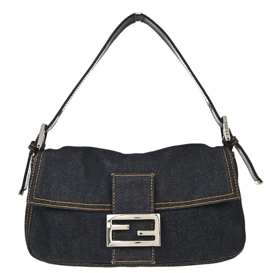 Fendi Baguette Navy Denim Shoulder Bag with Dust Bag (1 of 15)