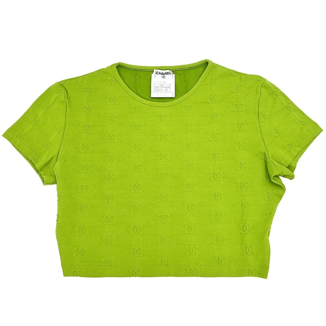 Vintage Chanel Green Cropped T Shirt FR 38 Womens (1 of 15)