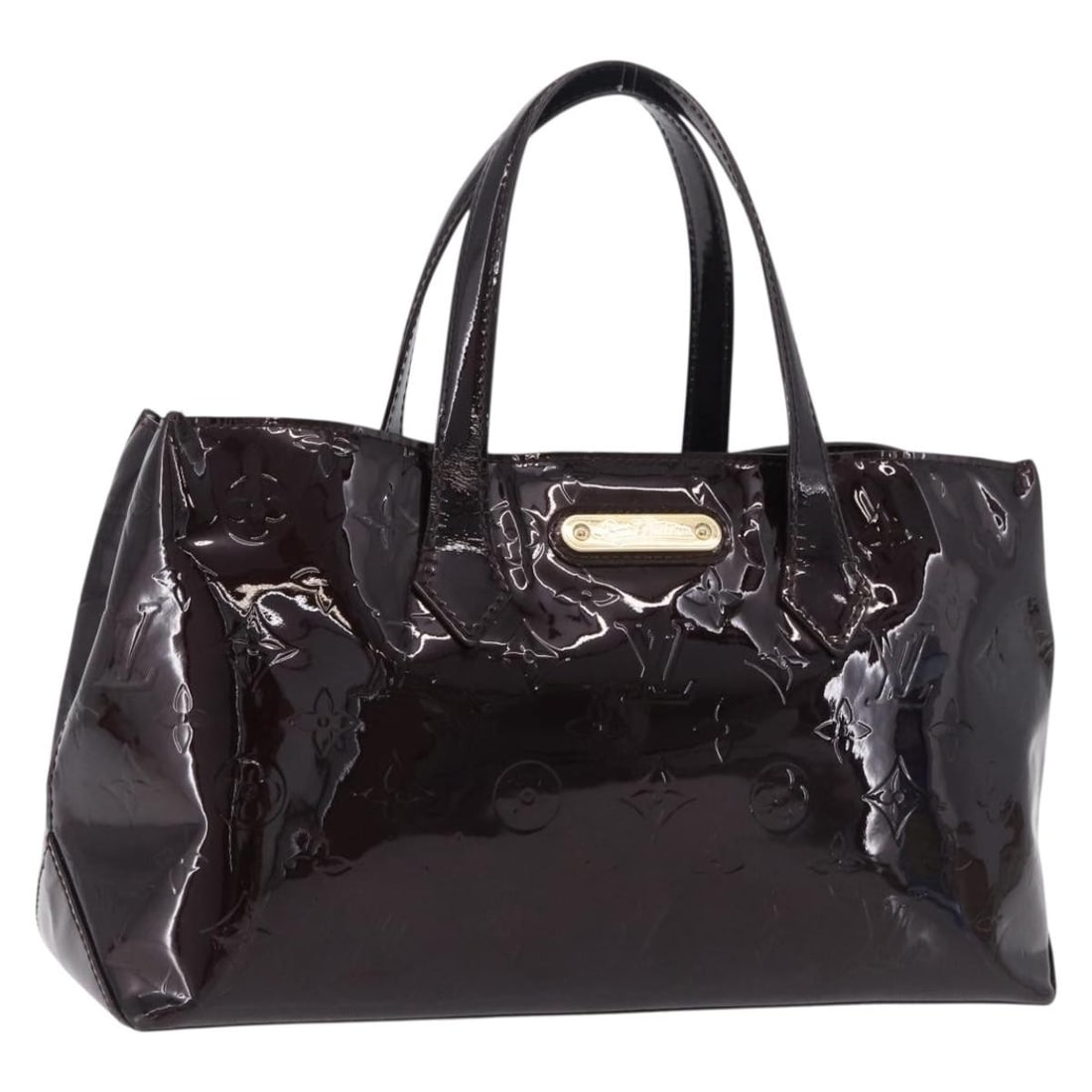 Louis Vuitton Wilshire PM M91644 patent leather handbag Rouge Favist: Louis Vuitton Wilshire PM M91644 patent leather handbag Rouge Favist Louis Vuitton Wilshire PM handbag in Monogram Vernis patent leather with a Rouge Favist finish. Made in France, this women's handba