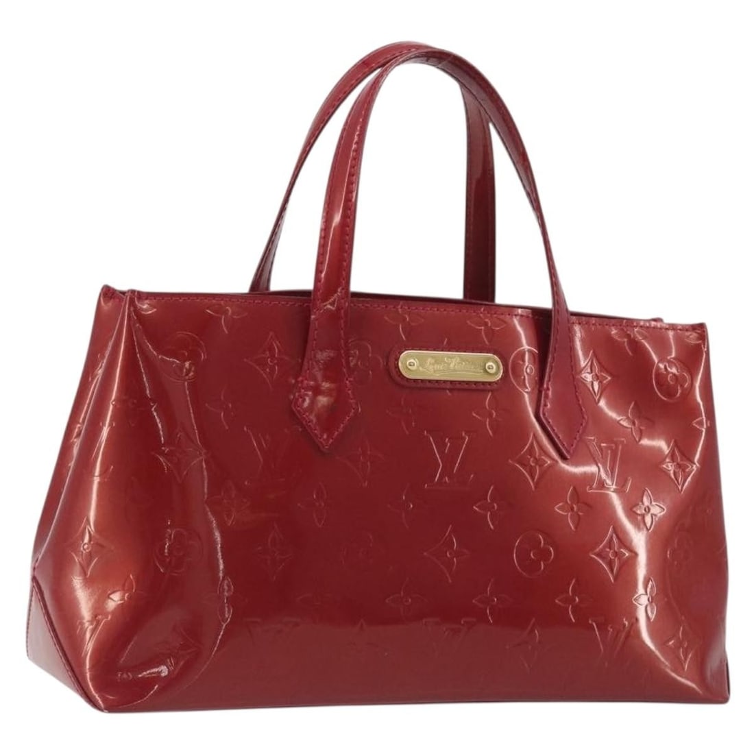 Louis Vuitton Wilshire PM Vernis Patent Leather Handbag Pomme D'amour M93642: Louis Vuitton Wilshire PM Vernis Patent Leather Handbag Pomme D'amour M93642 Louis Vuitton Monogram Vernis Wilshire PM handbag in Pomme D'amour patent leather. This women's handbag was made in France 