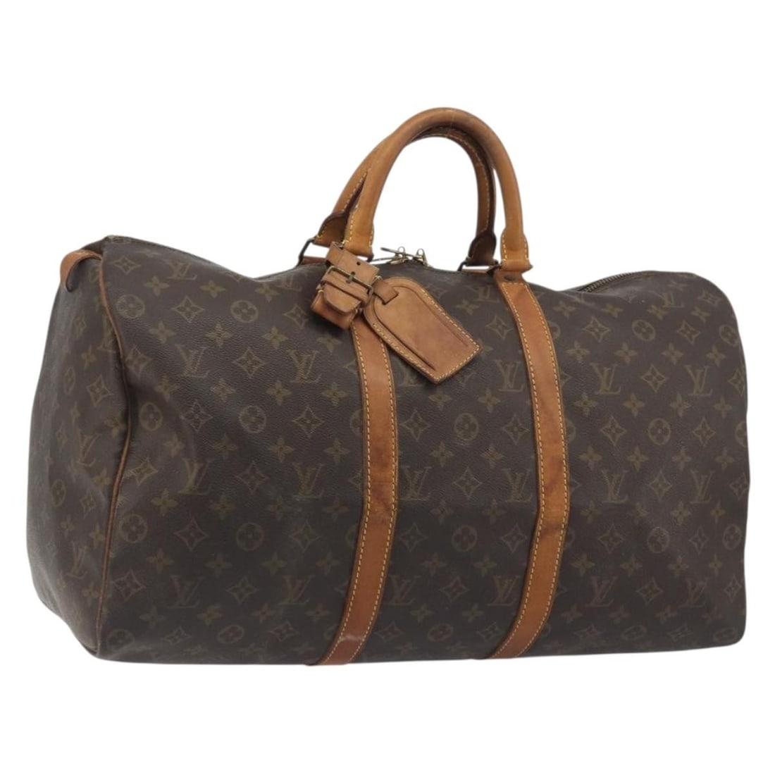 Louis Vuitton M41426 Keepall 50 Monogram Canvas Boston Bag: Louis Vuitton M41426 Keepall 50 Monogram Canvas Boston Bag Louis Vuitton Keepall 50 Boston bag in Monogram canvas, model M41426, made in France. This women's bag includes a name tag and Powanie. Condi