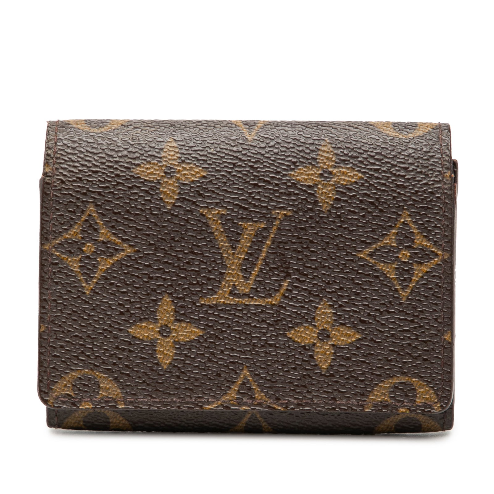 Brown Monogram Card Holder with Flap by Louis Vuitton: Brown Monogram Card Holder with Flap by Louis Vuitton This Louis Vuitton Monogram Envelope Carte De Visite is a card holder crafted with the brand's signature monogram canvas. It features a front flap